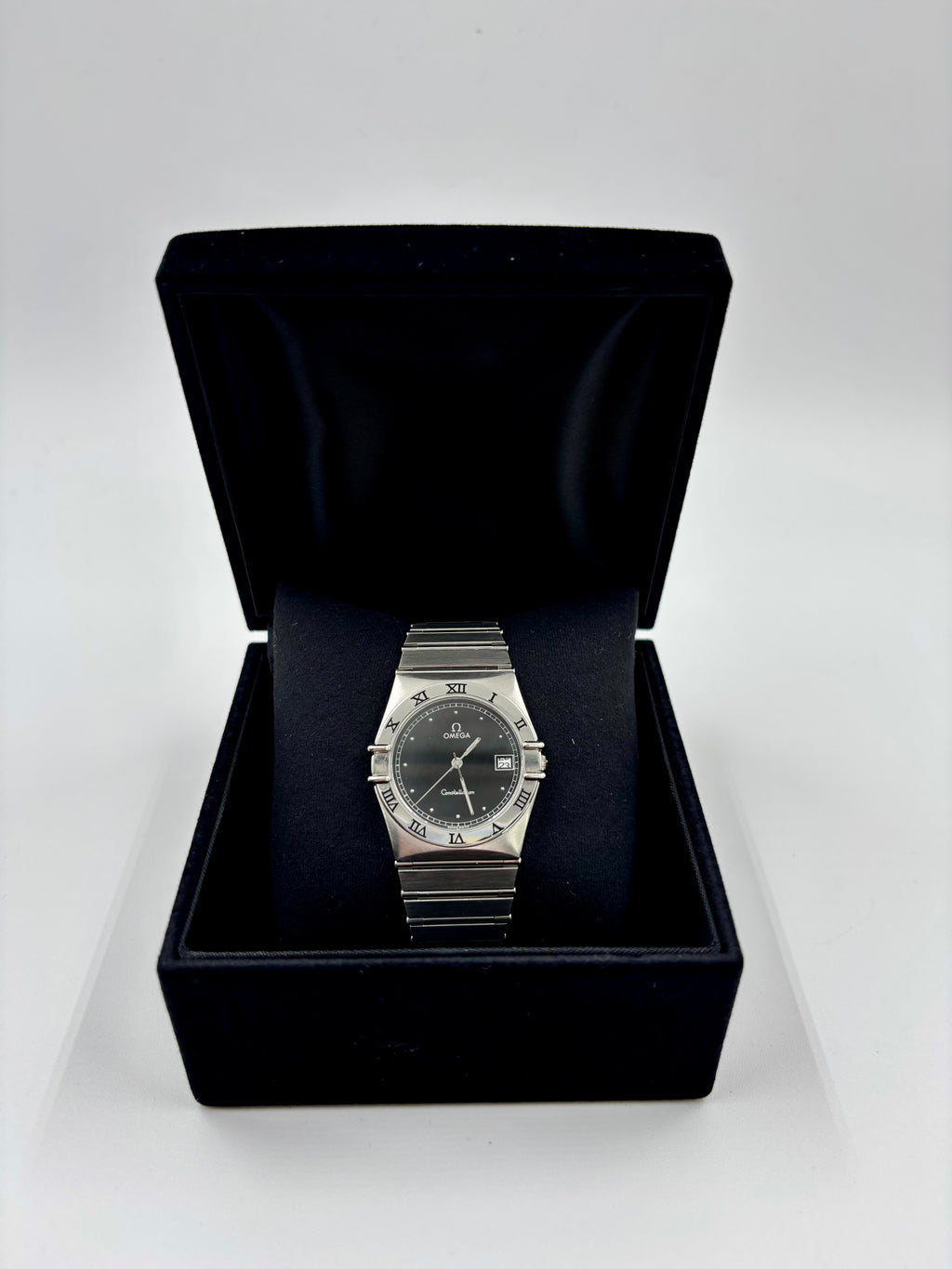 Omega Constellation Flat Glass Black Face