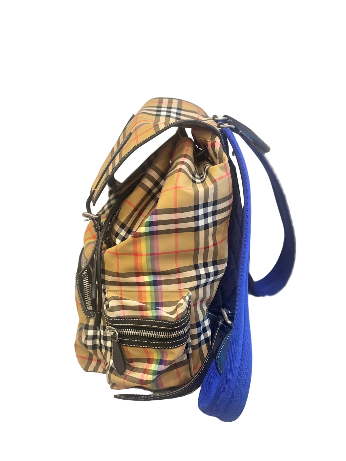 Burberry Vintage Rainbow Check Medium Rucksack Backpack