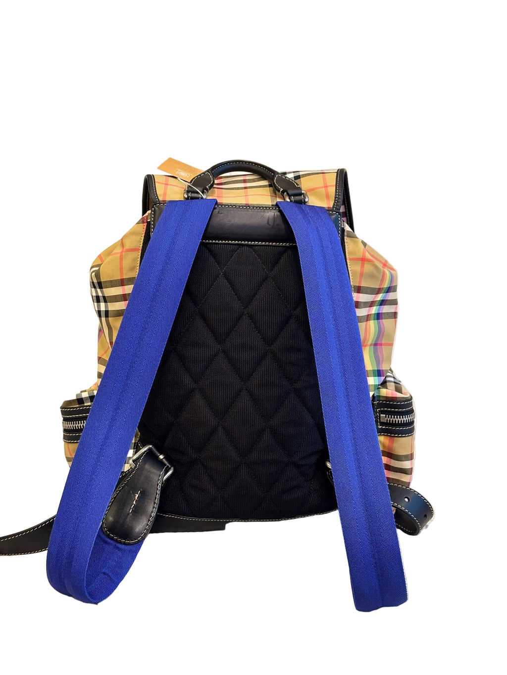 Burberry Vintage Rainbow Check Medium Rucksack Backpack