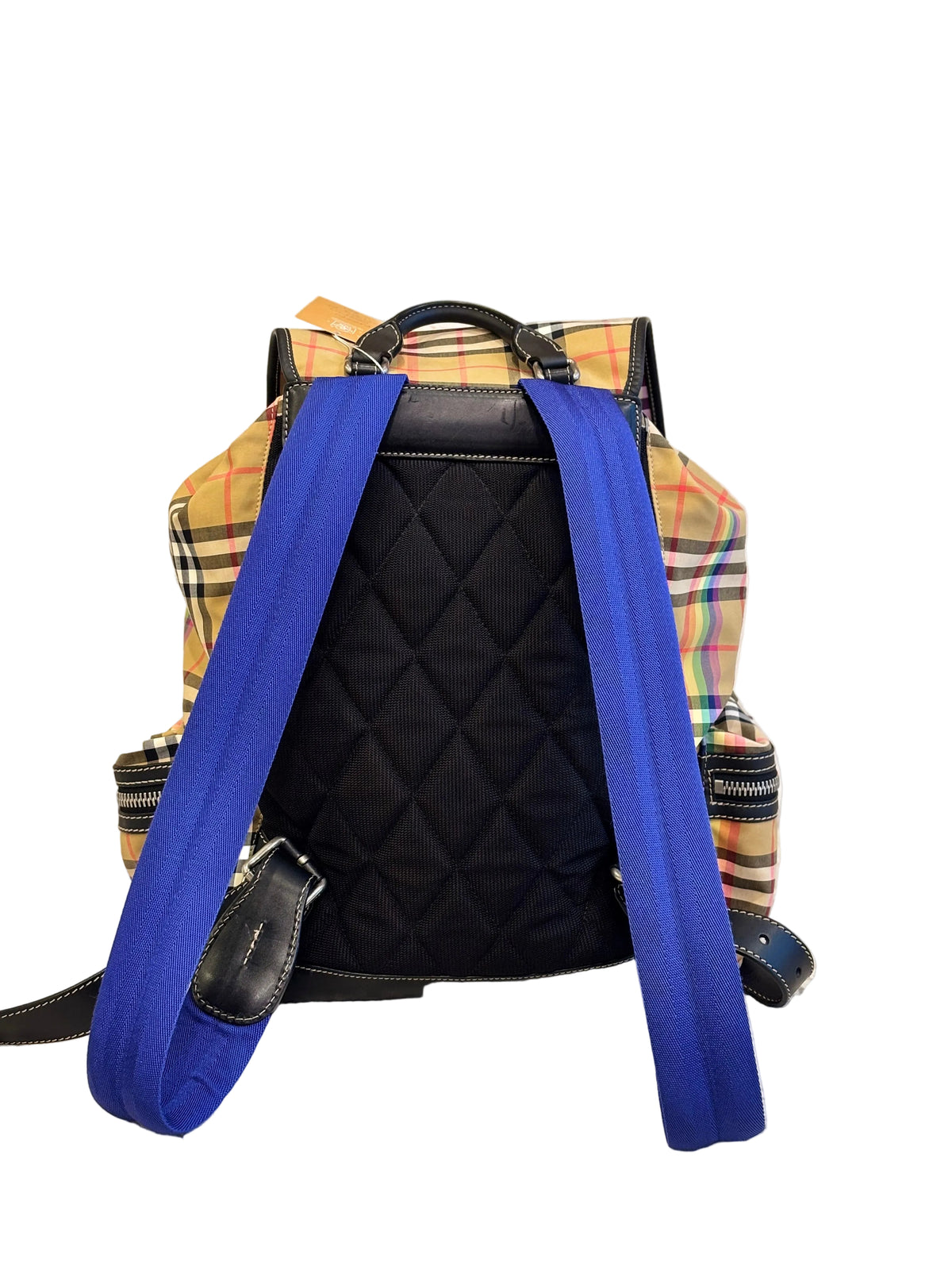 Burberry Vintage Rainbow Check Medium Rucksack Backpack
