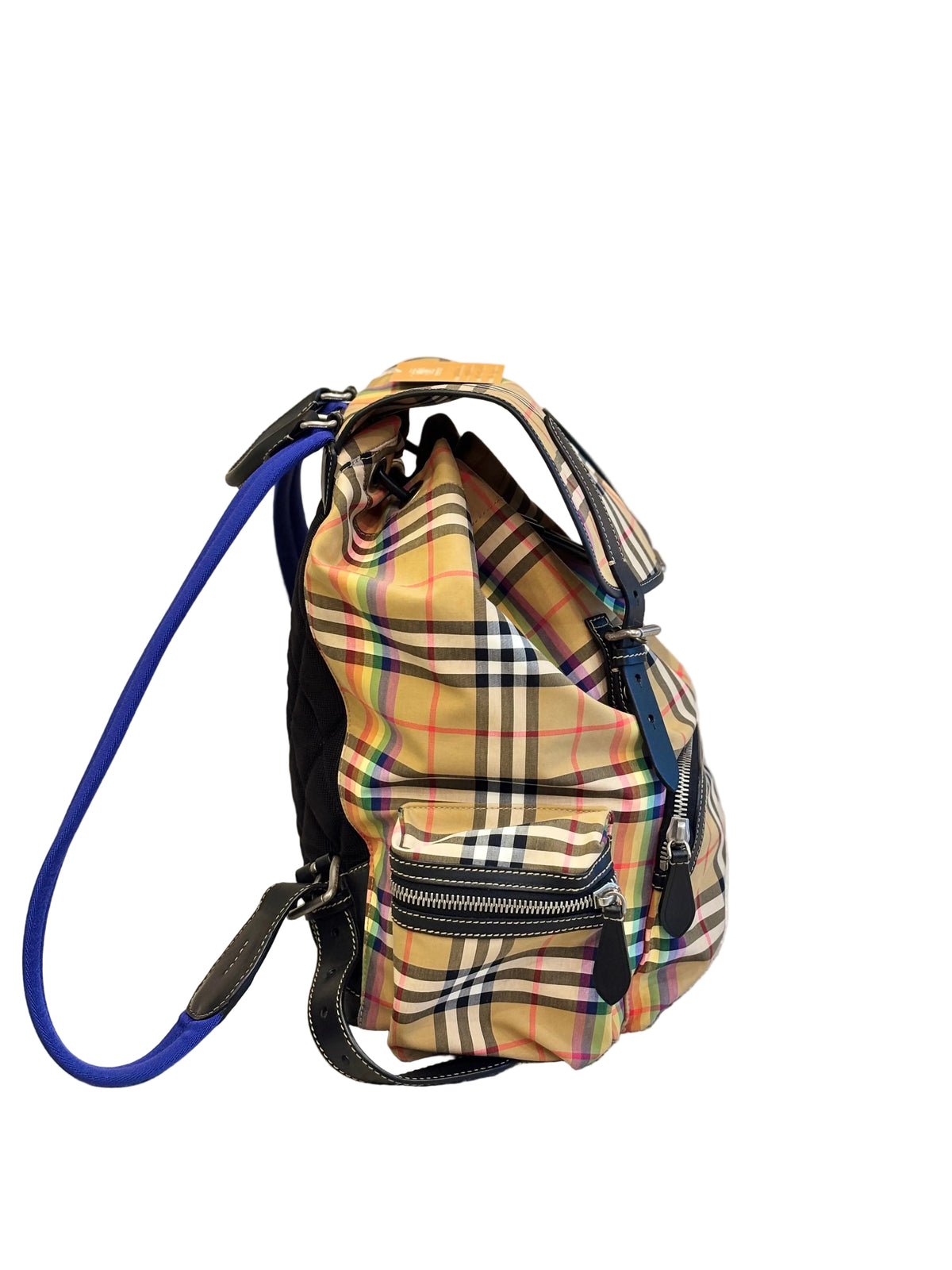 Burberry Vintage Rainbow Check Medium Rucksack Backpack