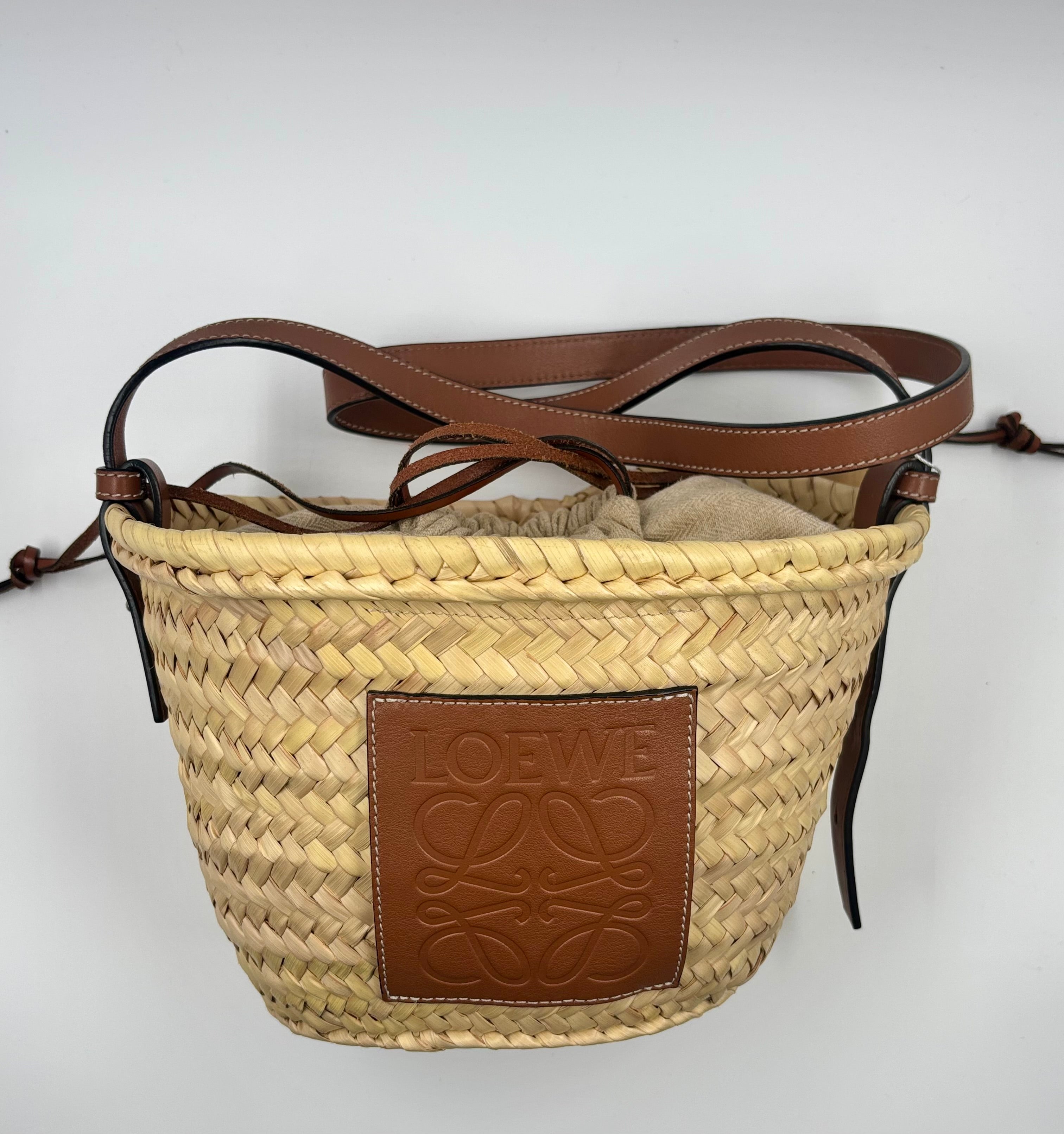 Loewe Canvas and Raffia Basket bag
