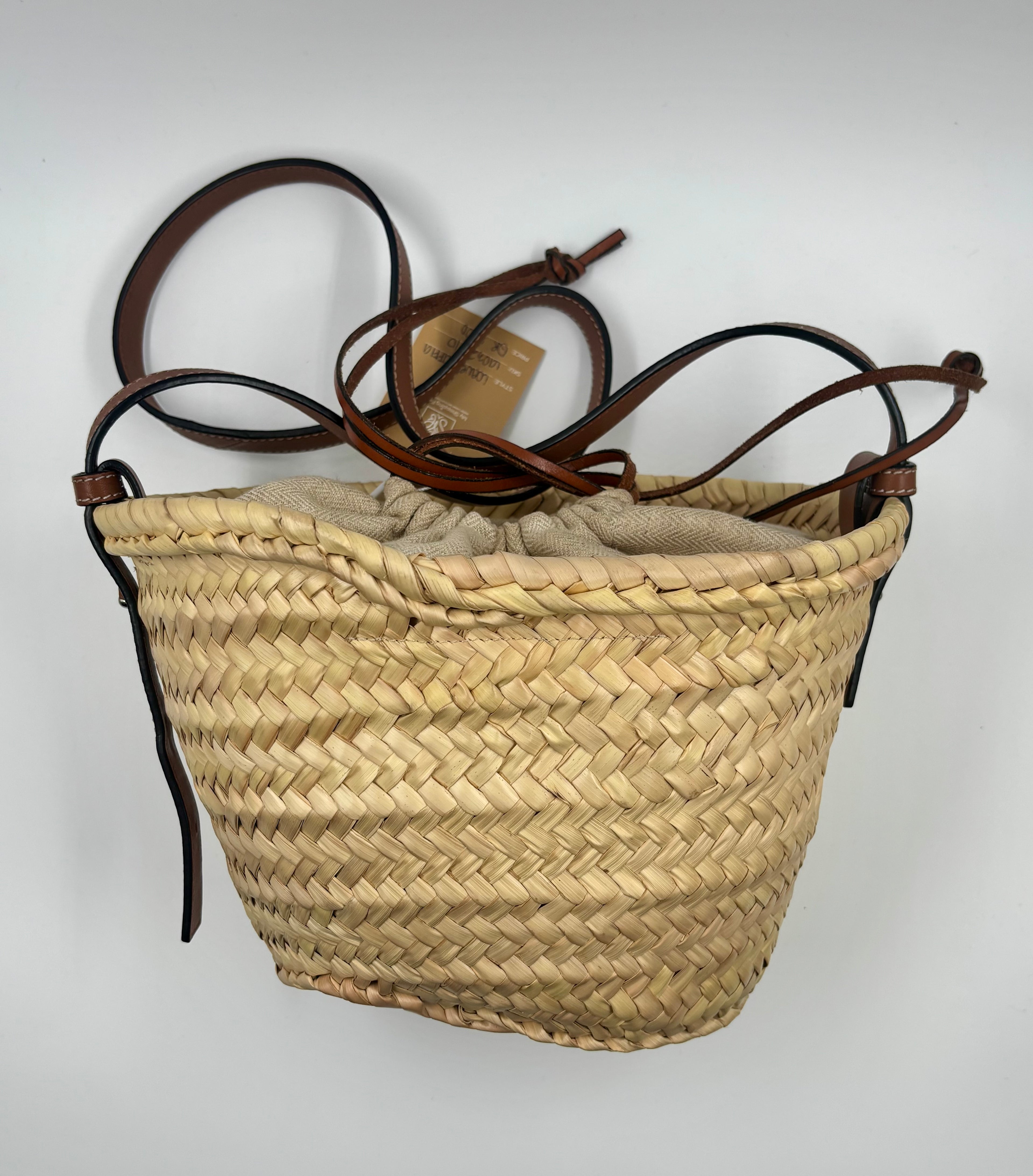 Loewe Canvas and Raffia Basket bag