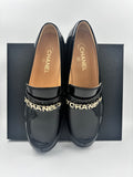 Chanel Black Patent Loafer Gold Chain