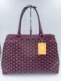 Goyard Burgundy Chevron Coated Canvas Bellechasse PM Tote Bag