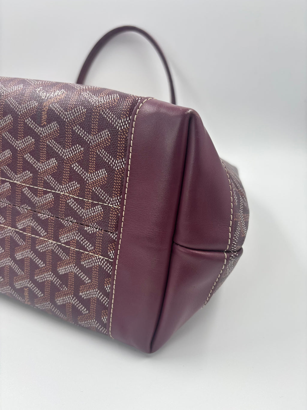 Goyard Burgundy Chevron Coated Canvas Bellechasse PM Tote Bag