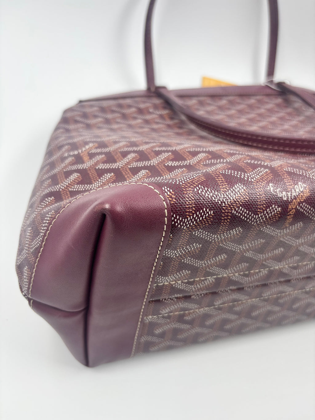 Goyard Burgundy Chevron Coated Canvas Bellechasse PM Tote Bag