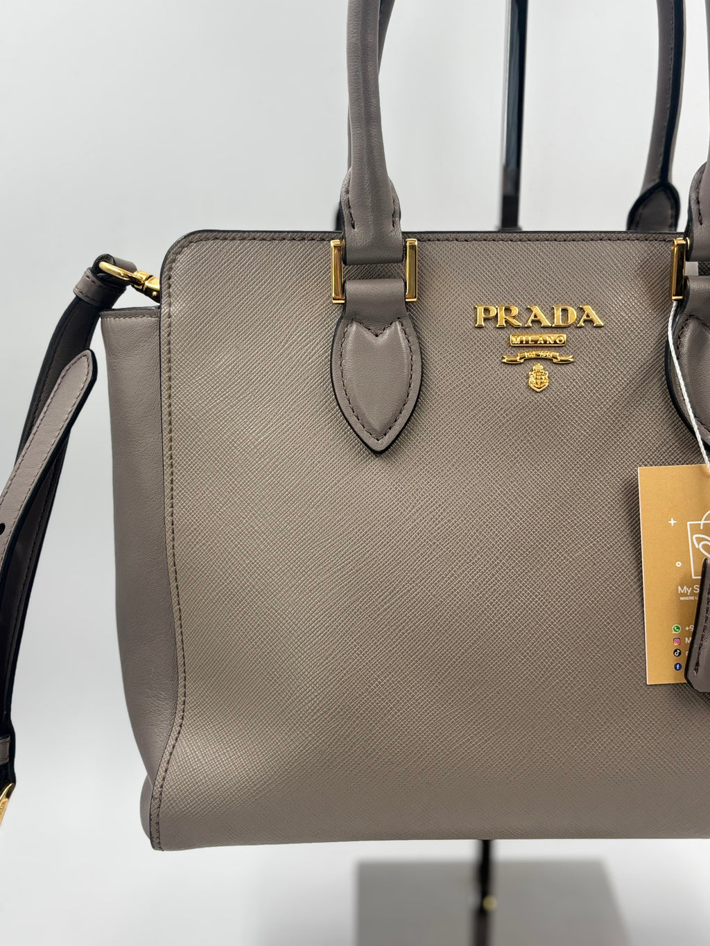 Prada Argilla Saffiano Soft Calf Tote