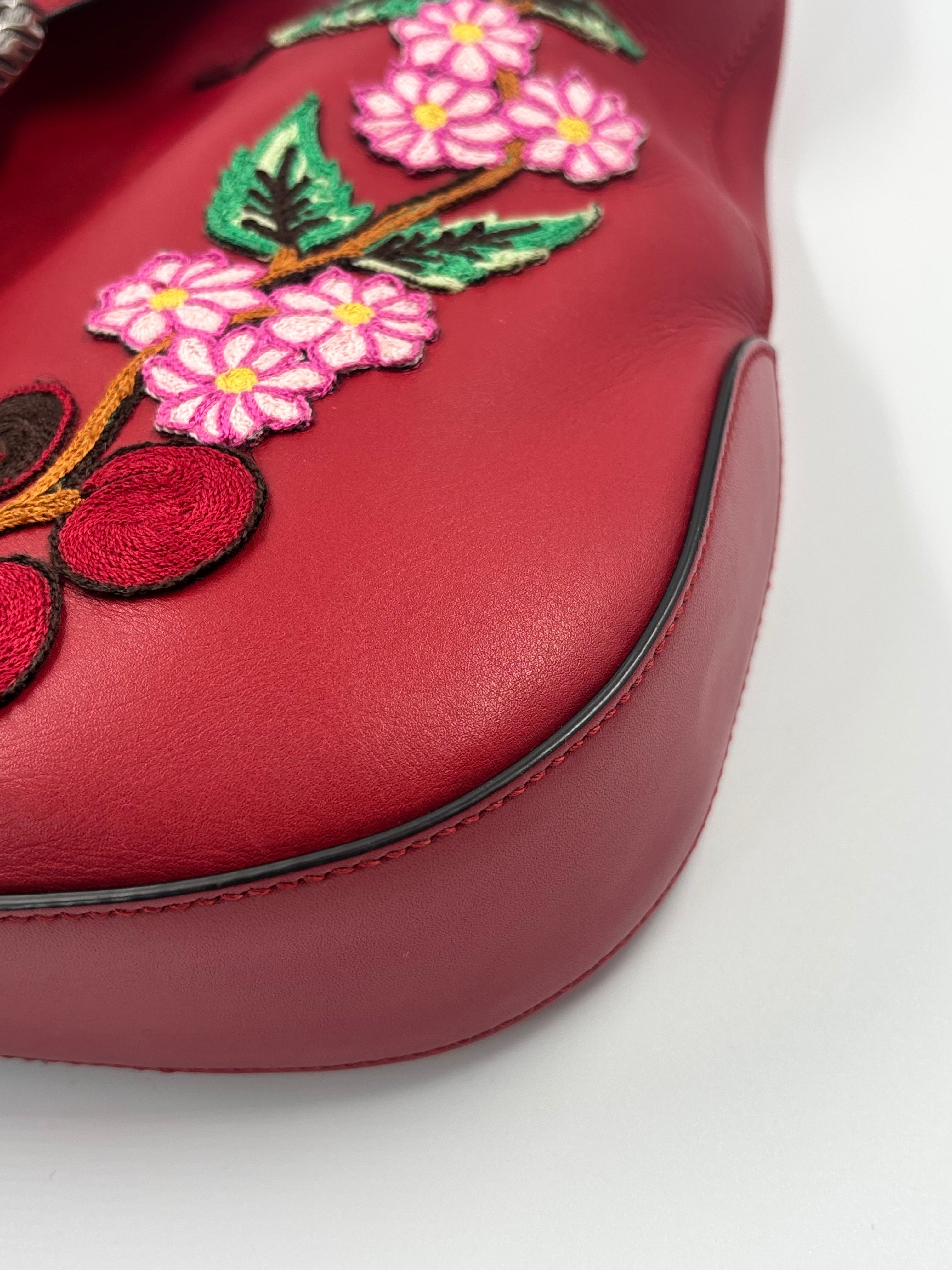 Gucci Calfskin Web Embroidered Medium Dionysus Hobo Bag