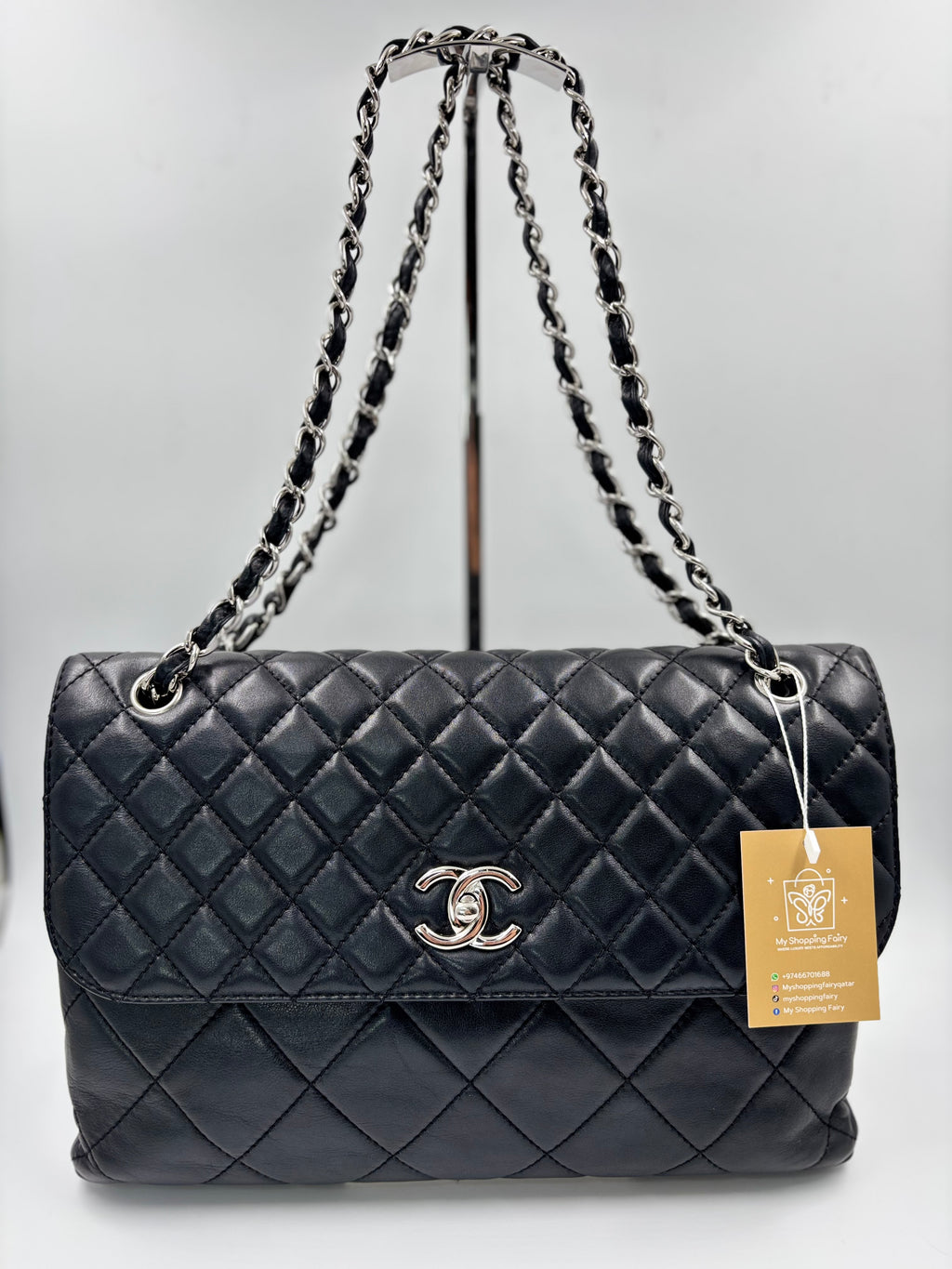Chanel Black Quilted Calfskin Leather Business Flap Bag