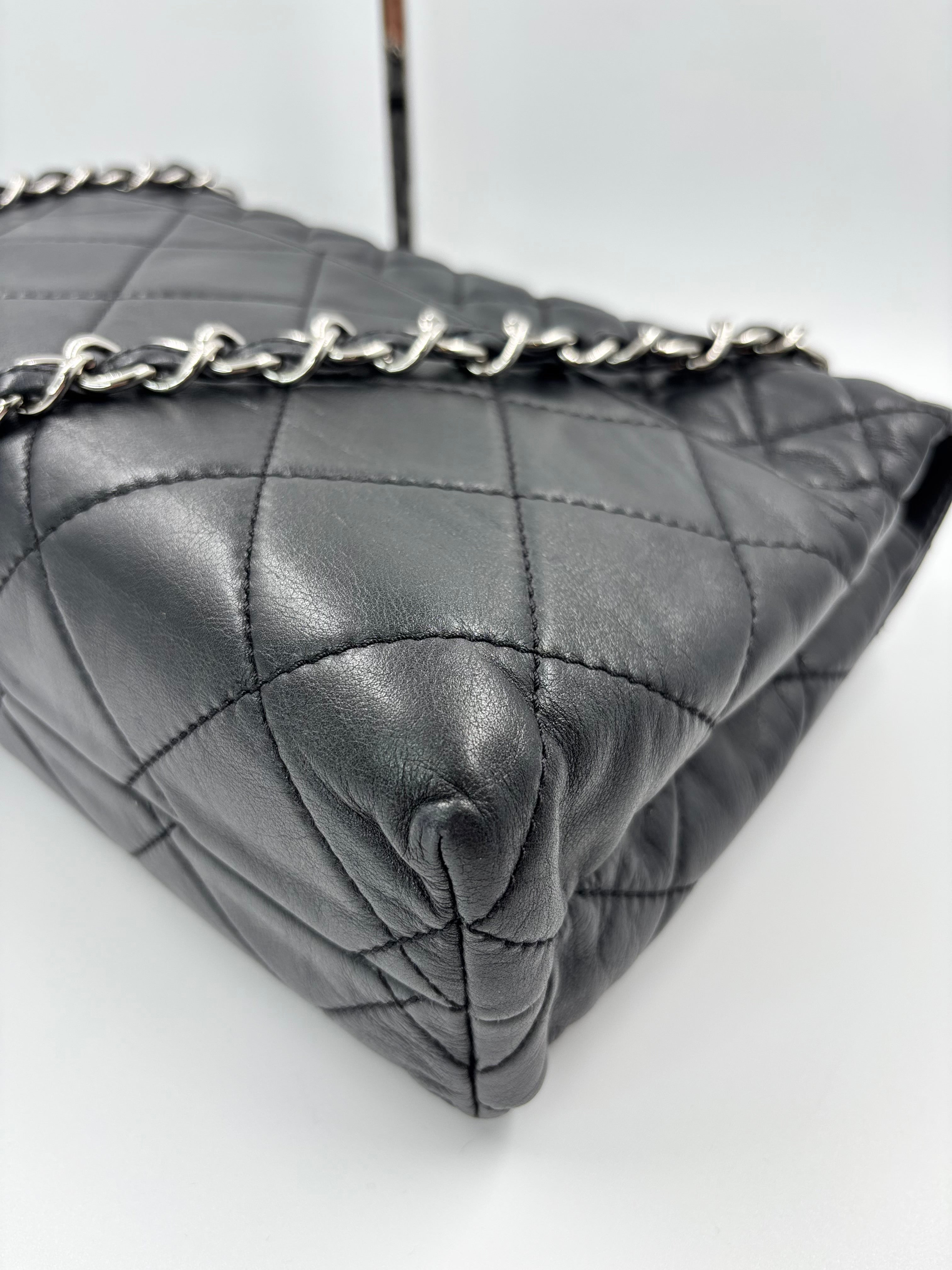 Chanel Black Quilted Calfskin Leather Business Flap Bag