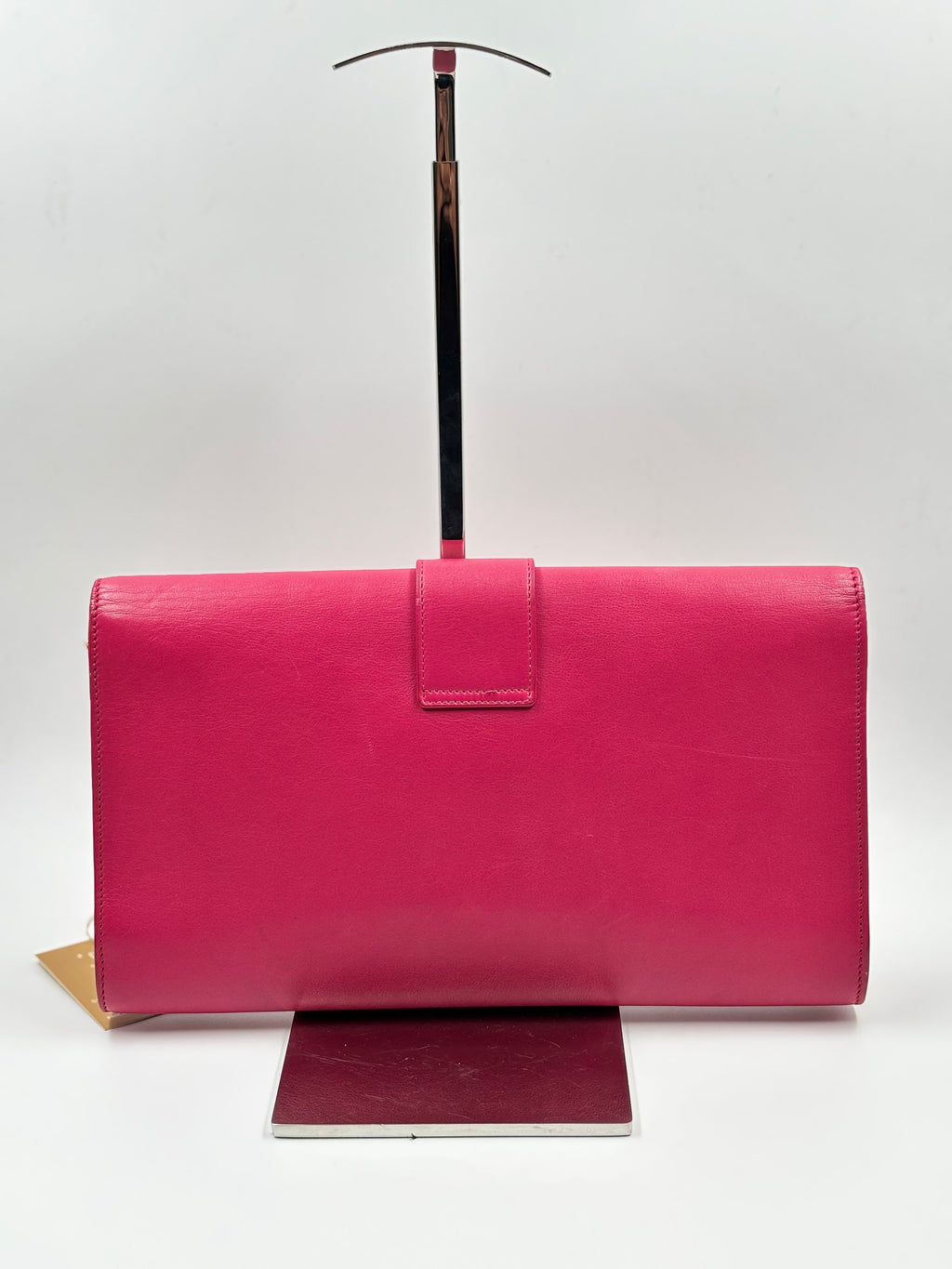 YSL Pink Calfskin Leather Clutch Bag