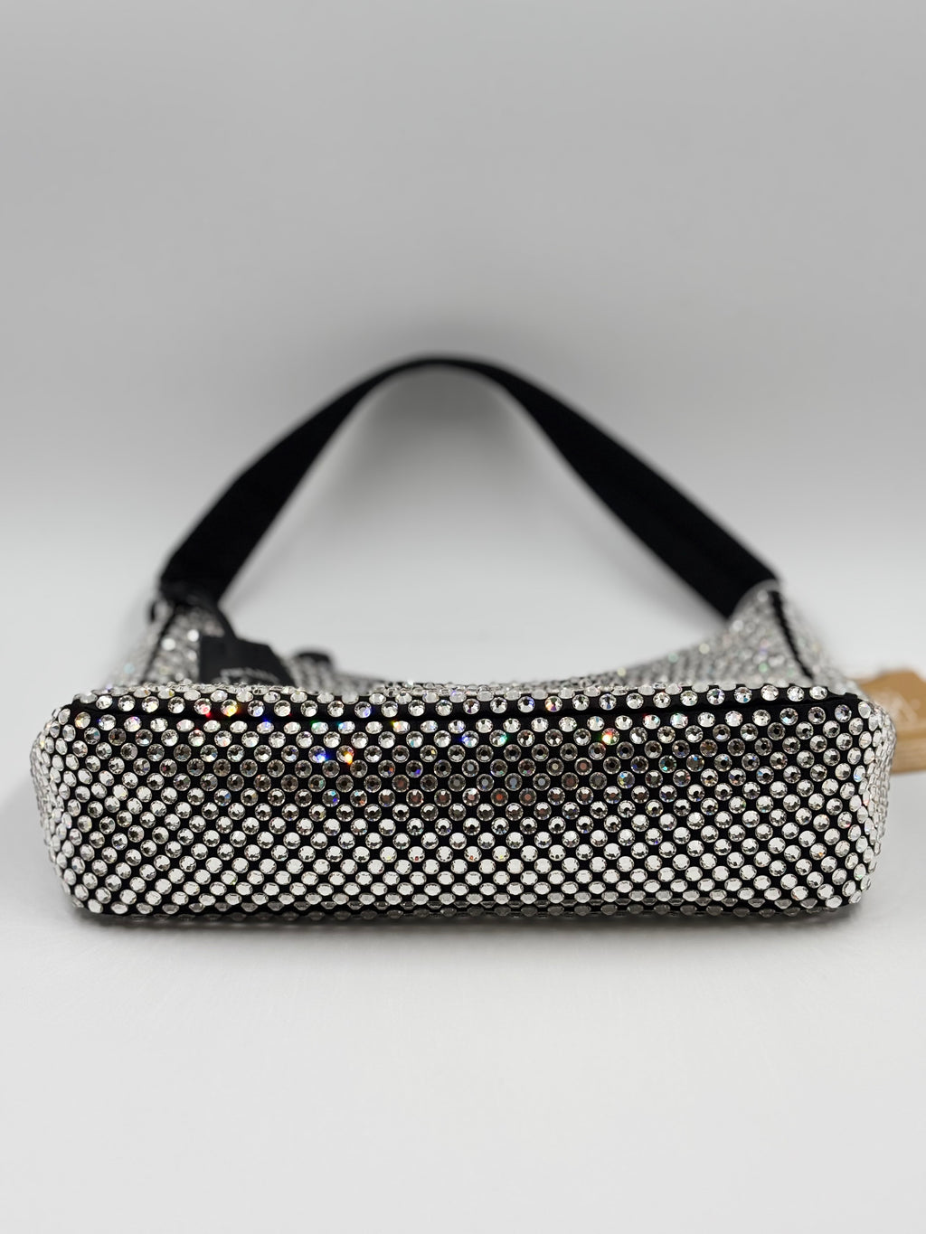 Prada Black Satin Crystal Re Edition 2000 Mini Bag