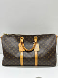LV Monogram Canvas Keepall 50 W/ Shoulder Strap Bag