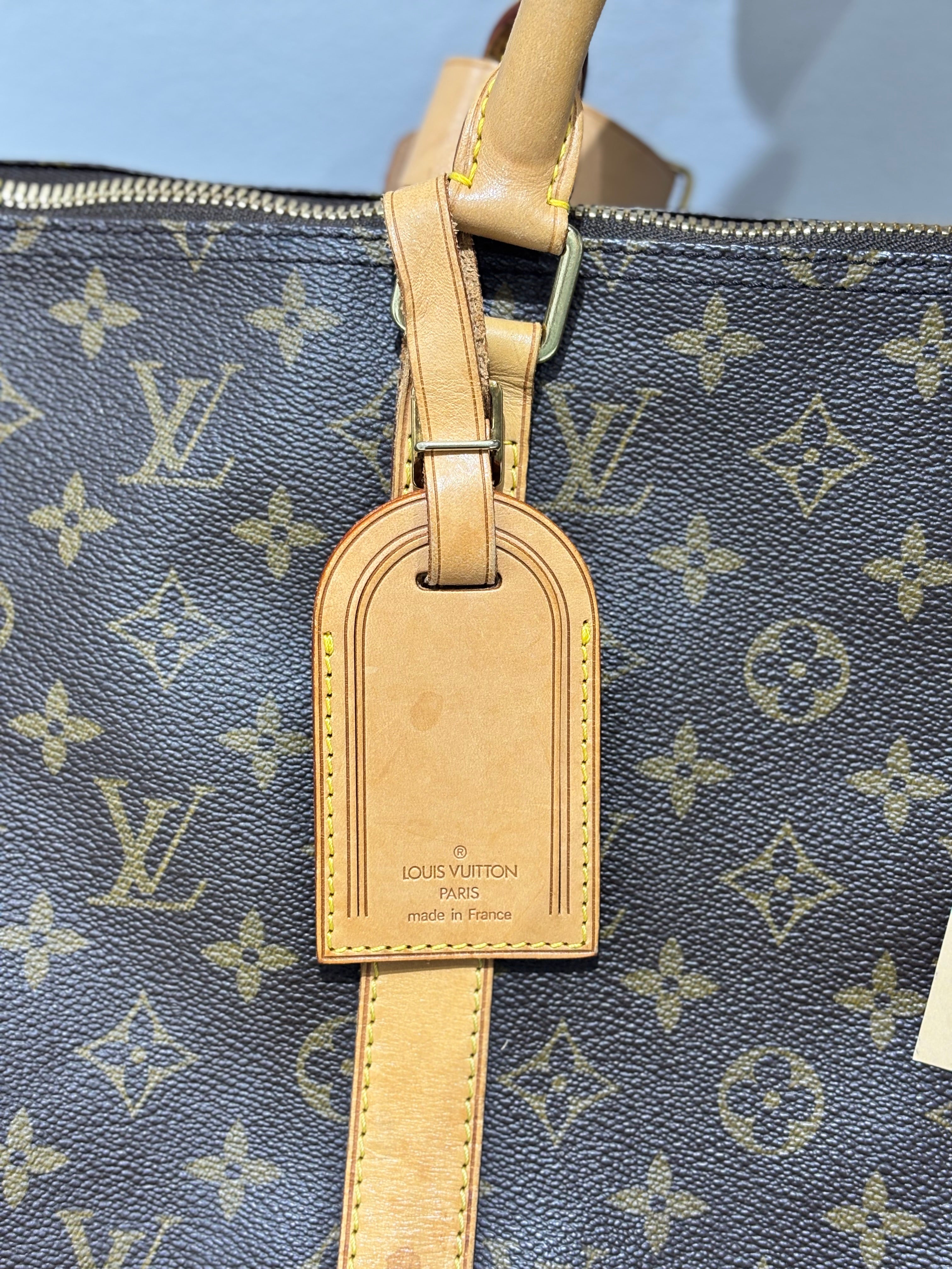 LV Monogram Canvas Keepall 50 W/ Shoulder Strap Bag