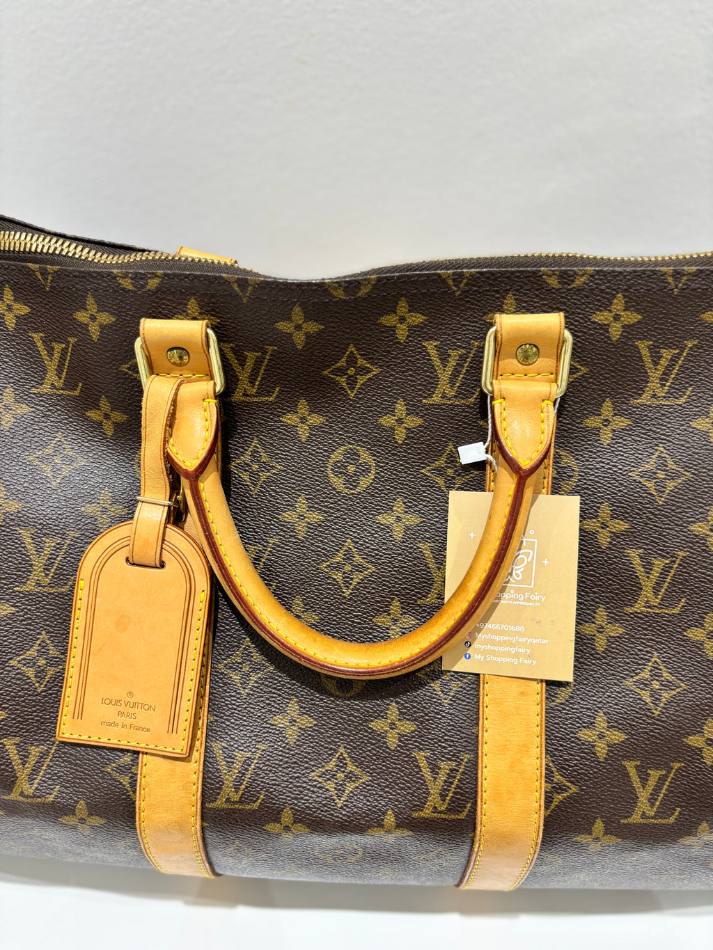 LV Monogram Canvas Keepall 50 W/ Shoulder Strap Bag