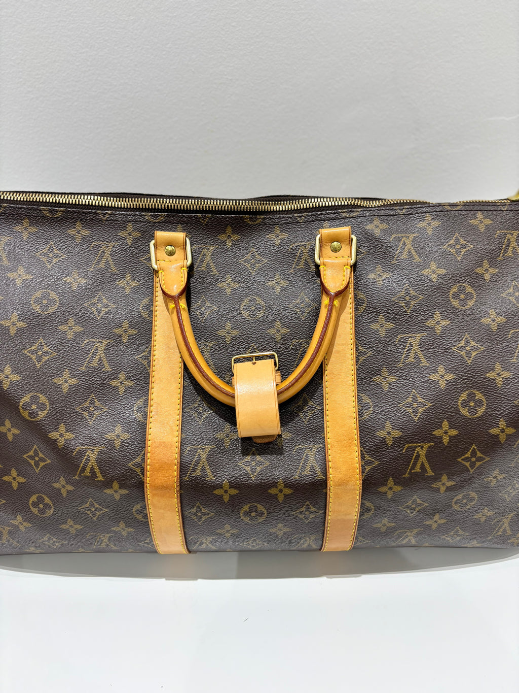 LV Monogram Canvas Keepall 50 W/ Shoulder Strap Bag