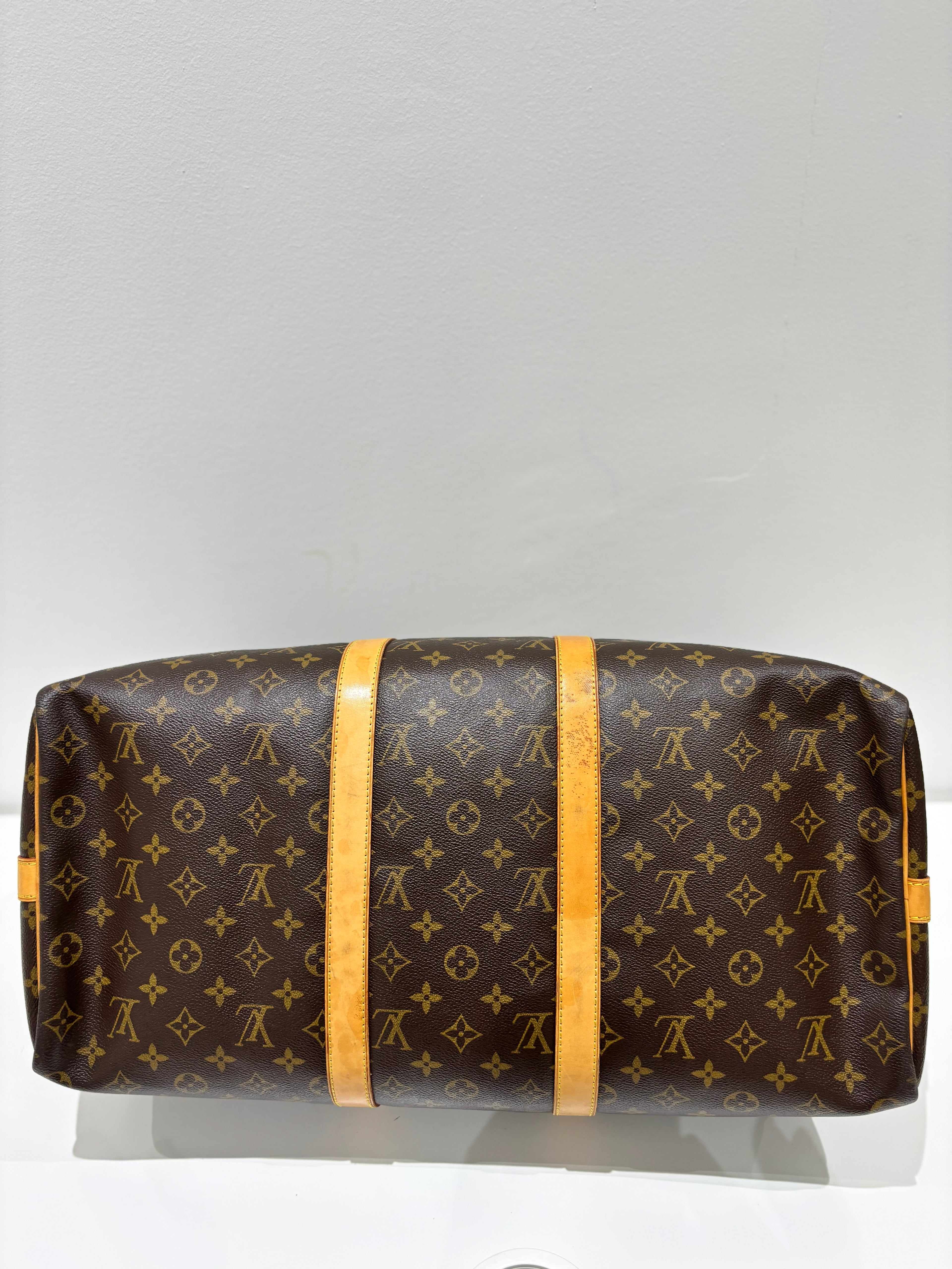 LV Monogram Canvas Keepall 50 W/ Shoulder Strap Bag