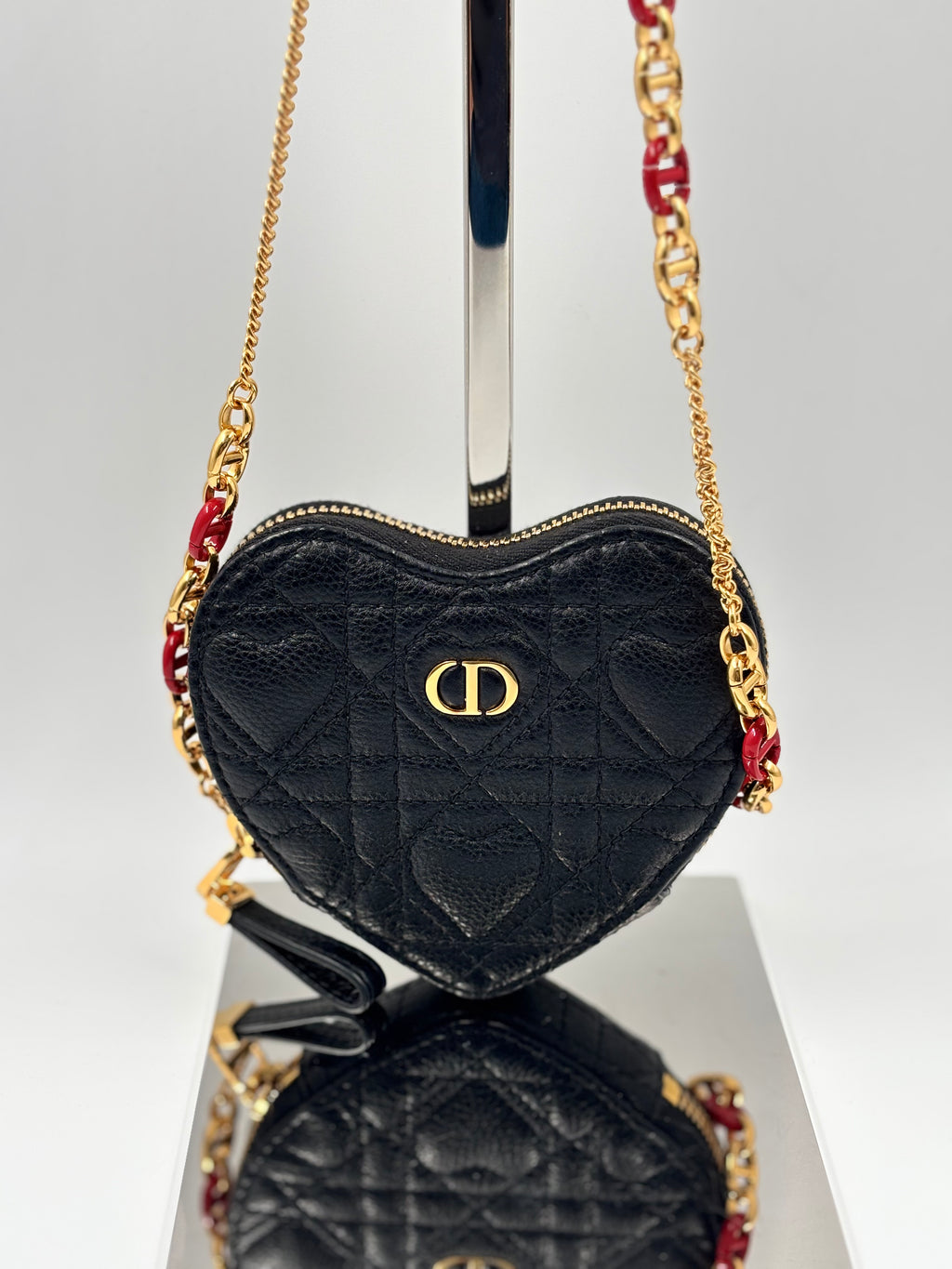 Christian Dior Caro  Heart Pouch with Chain