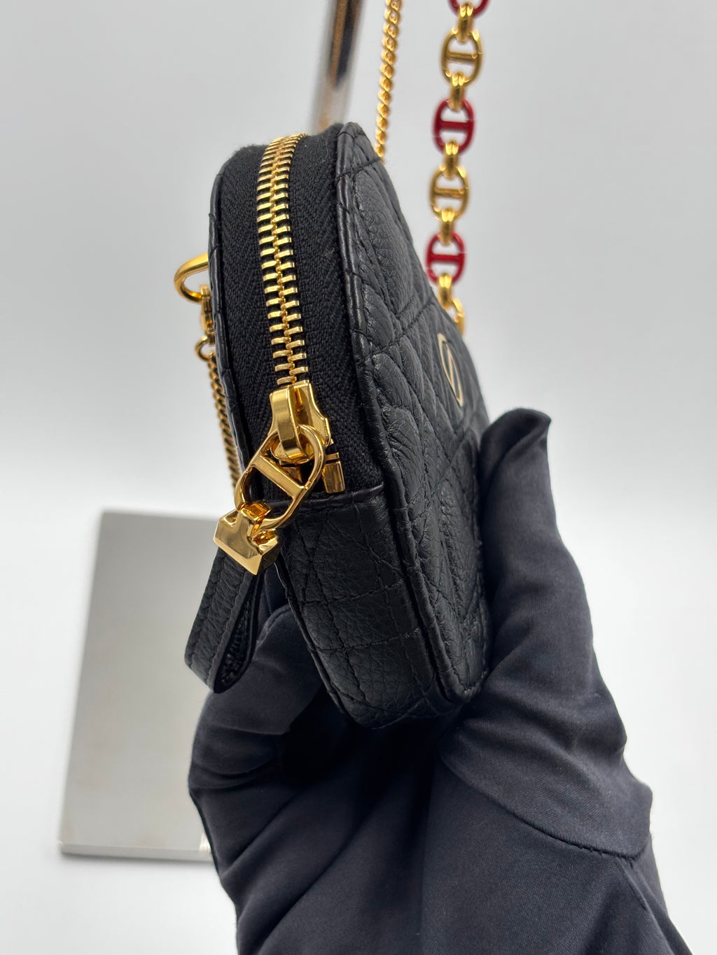 Christian Dior Caro  Heart Pouch with Chain