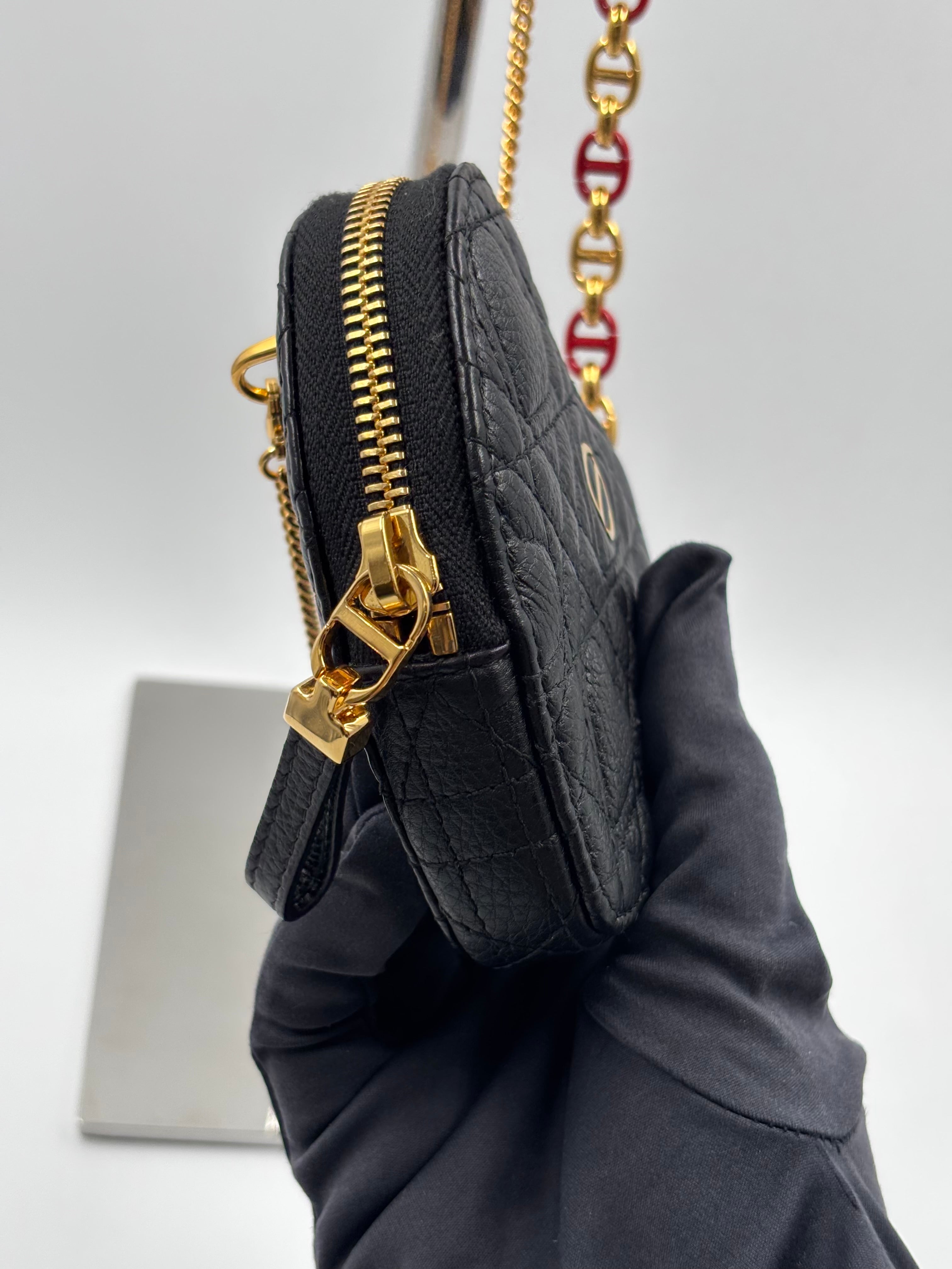 Christian Dior Caro  Heart Pouch with Chain