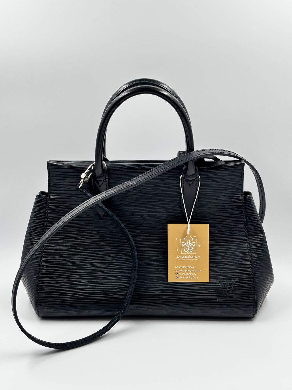 LV Black Epi Leather Marly MM Bag