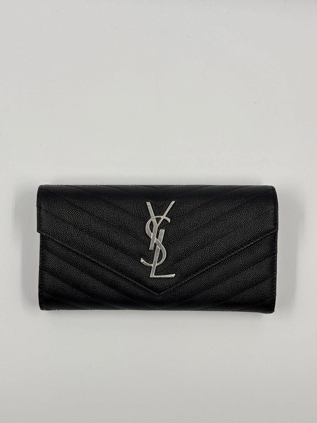 YSL Black Chevron Envelope Wallet