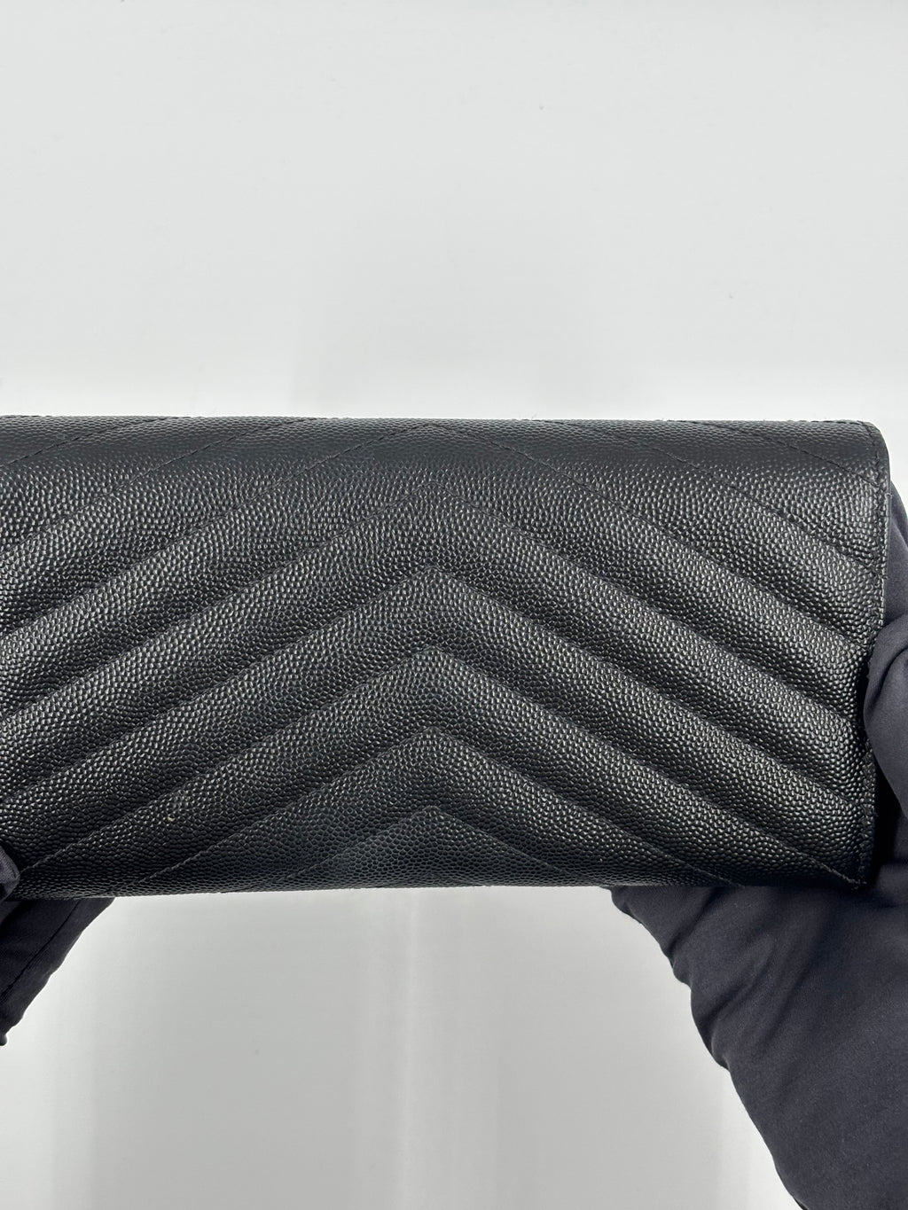 YSL Black Chevron Envelope Wallet