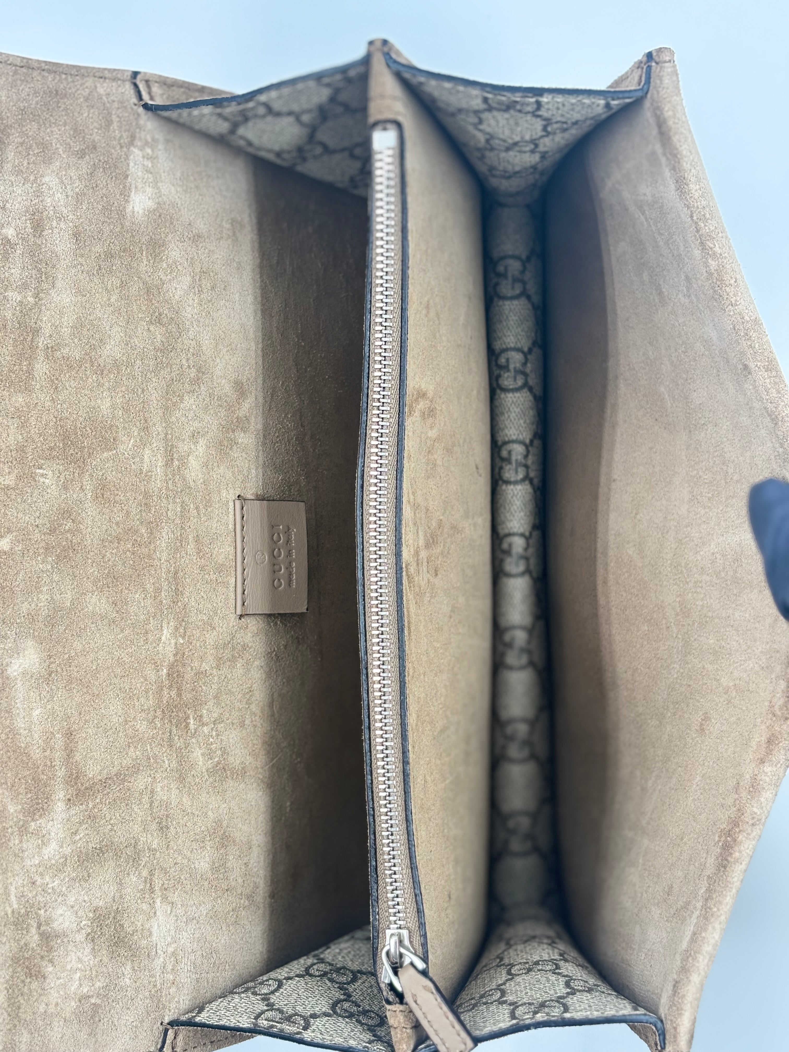 Gucci Beige GG Supreme Coated Canvas Dionysus Medium Shoulder Bag
