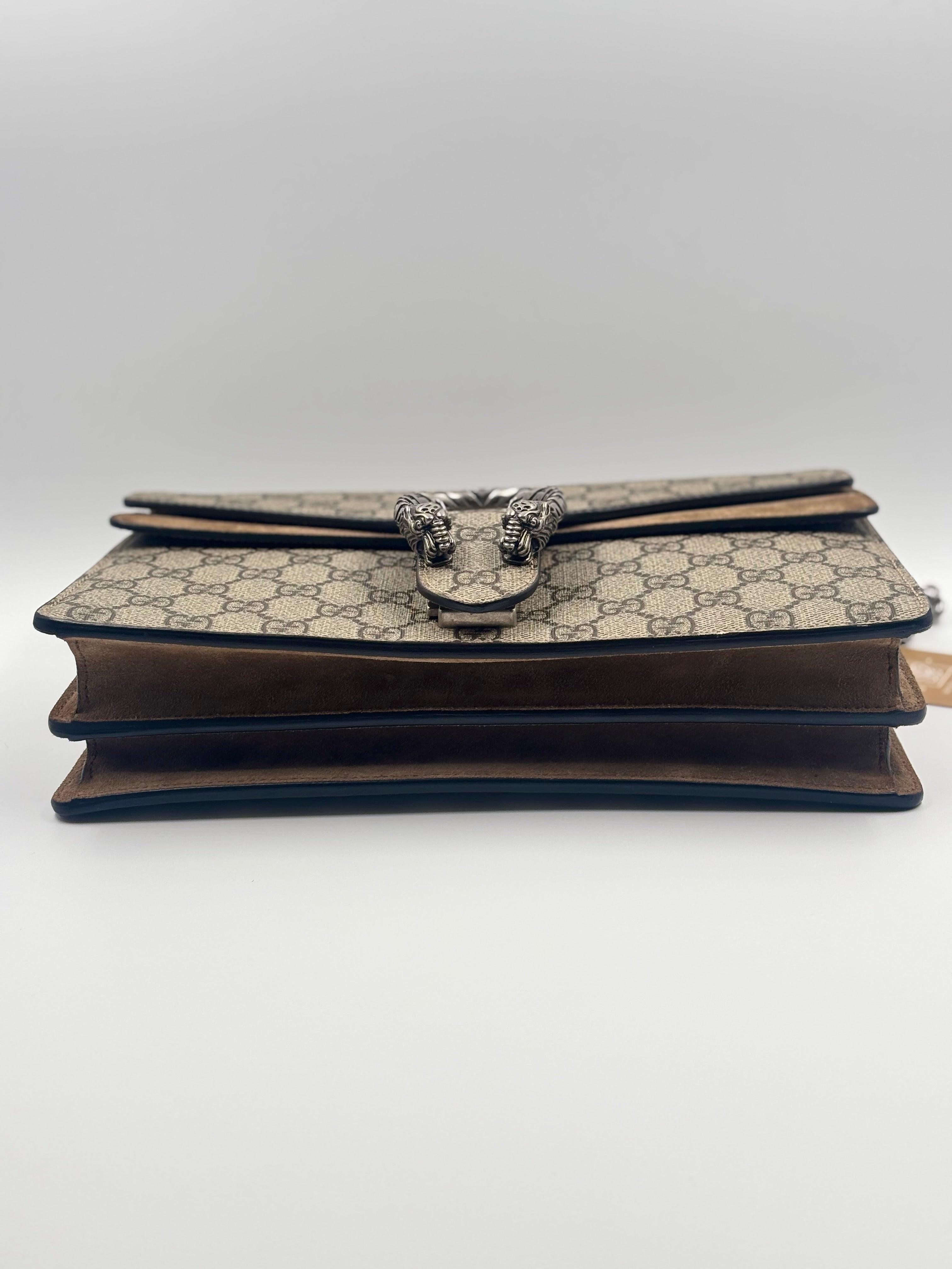 Gucci Beige GG Supreme Coated Canvas Dionysus Medium Shoulder Bag