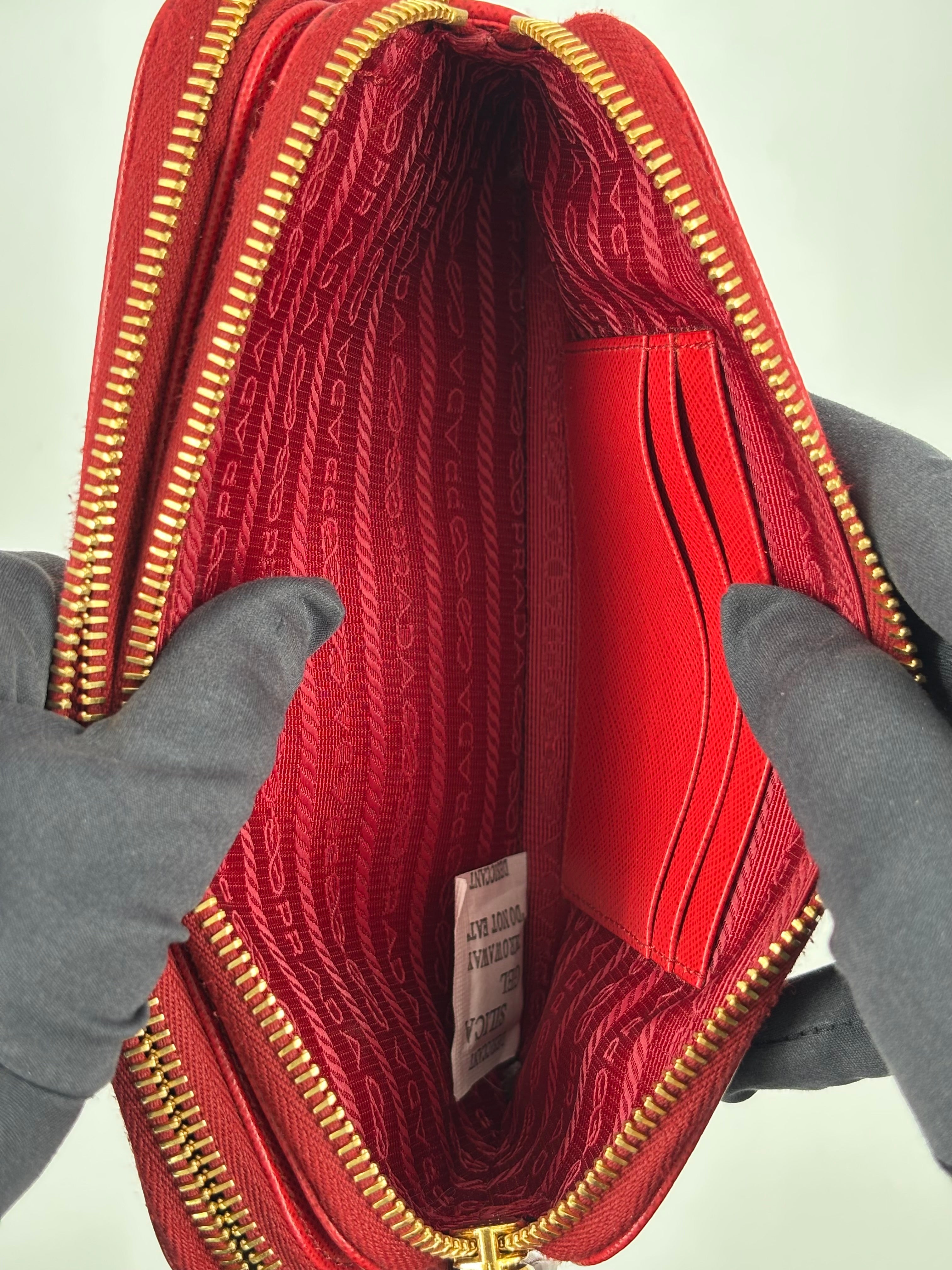 Prada Saffiano Lux Double Zip Camera Bag