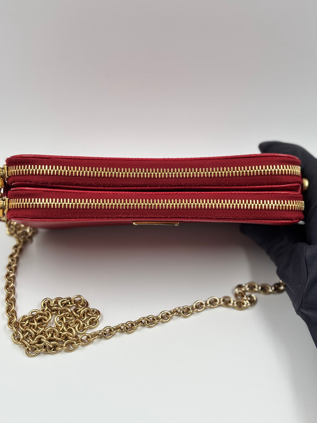 Prada Saffiano Lux Double Zip Camera Bag