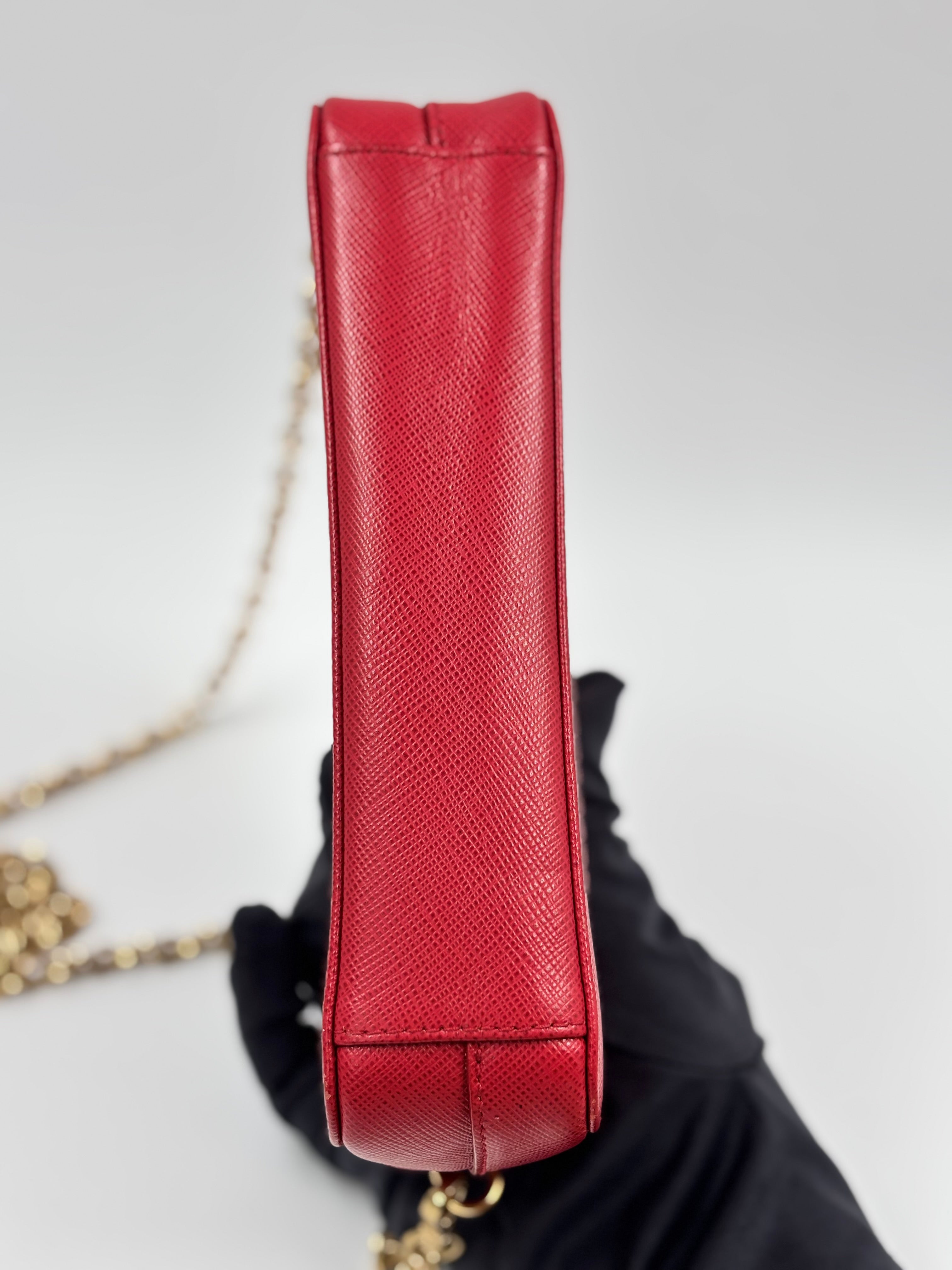 Prada Saffiano Lux Double Zip Camera Bag