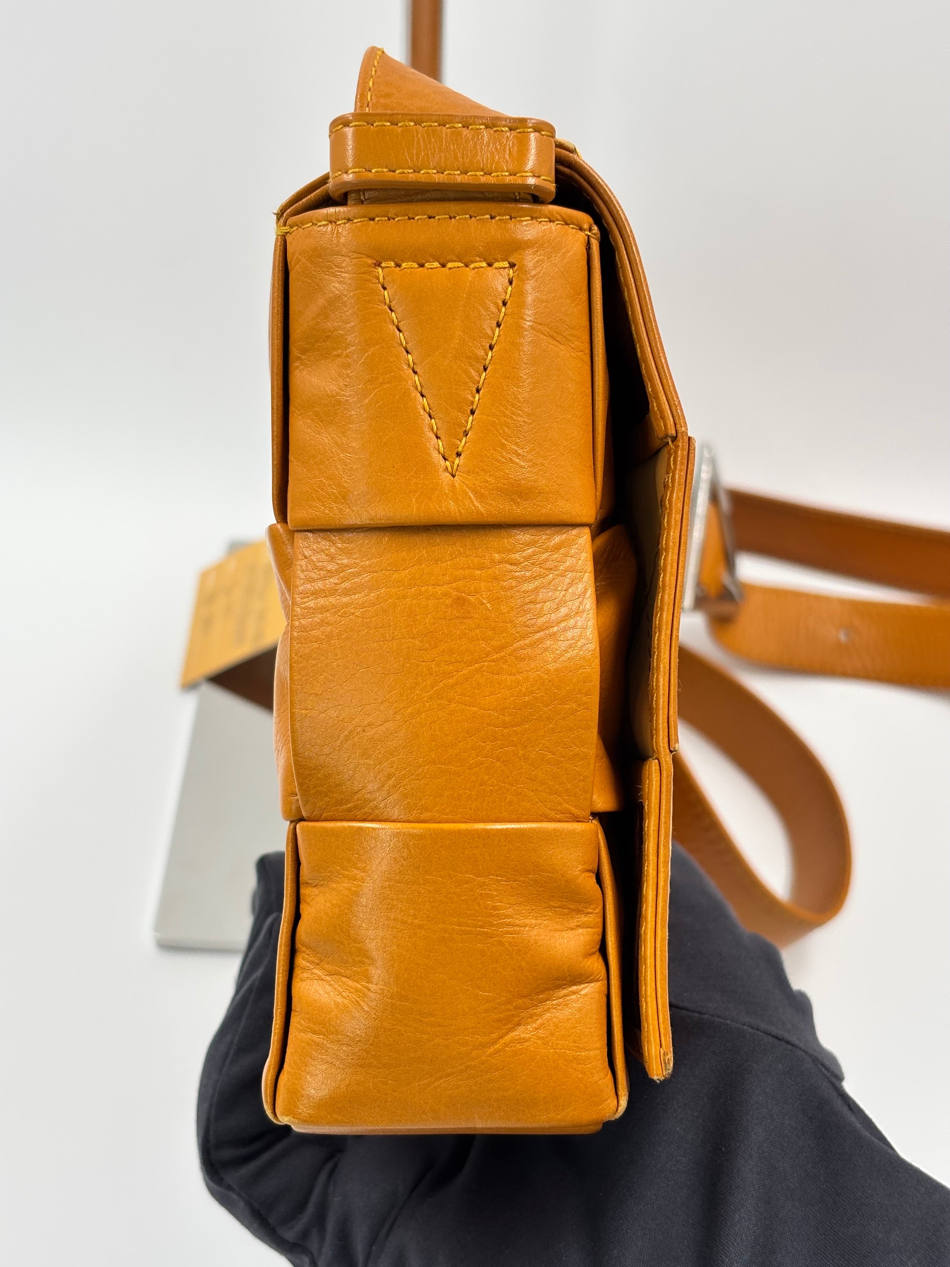 Bottega Veneta Mustard Cassette Crossbody Bag
