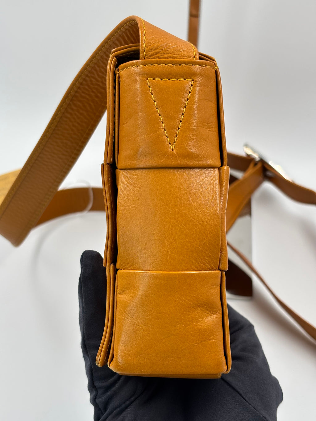 Bottega Veneta Mustard Cassette Crossbody Bag