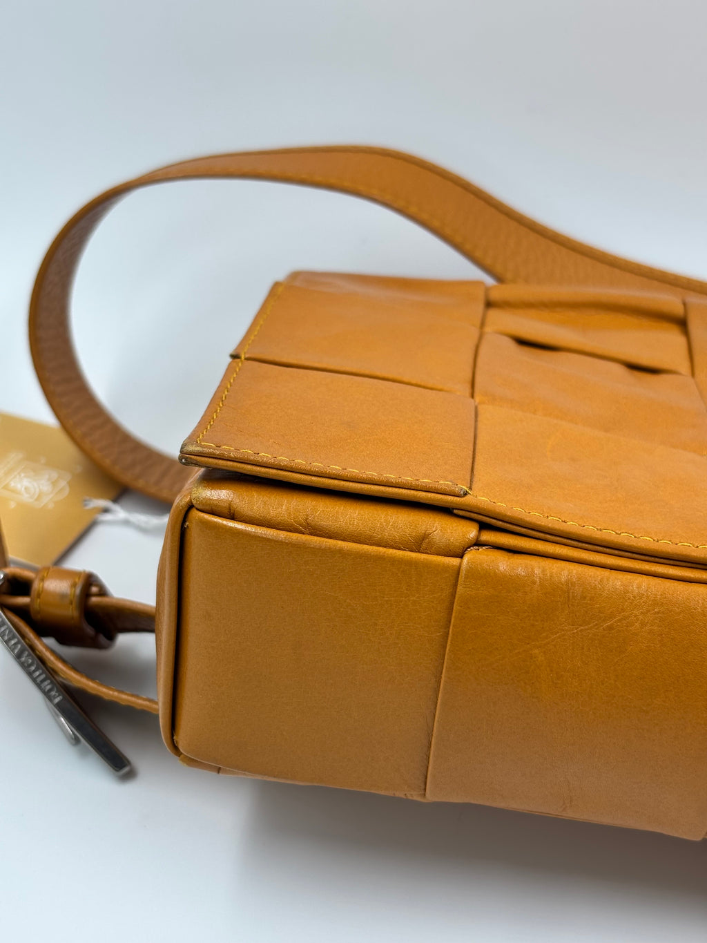 Bottega Veneta Mustard Cassette Crossbody Bag