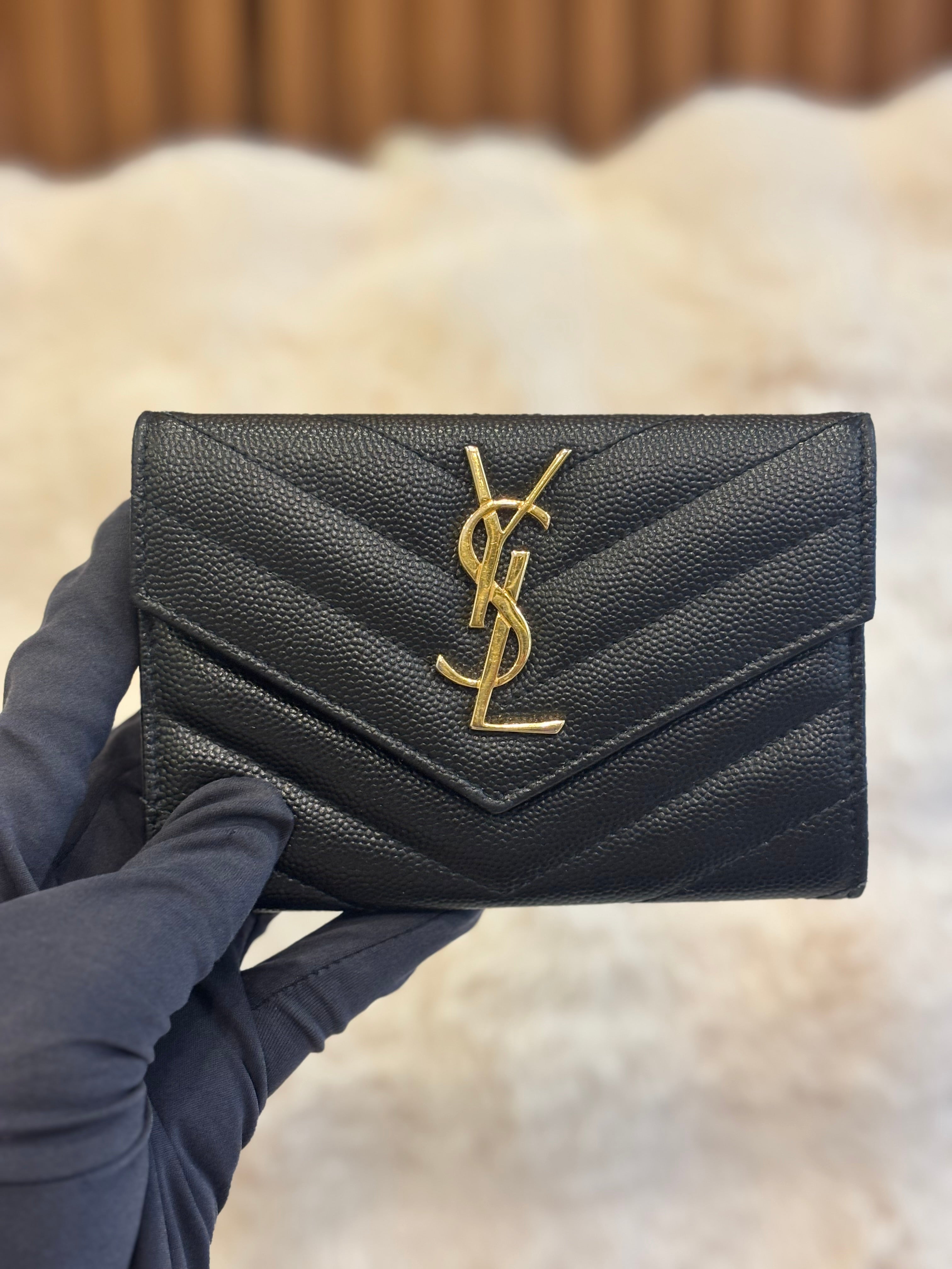 Saint Laurent Cassandre Matelasse Small Envelope Wallet