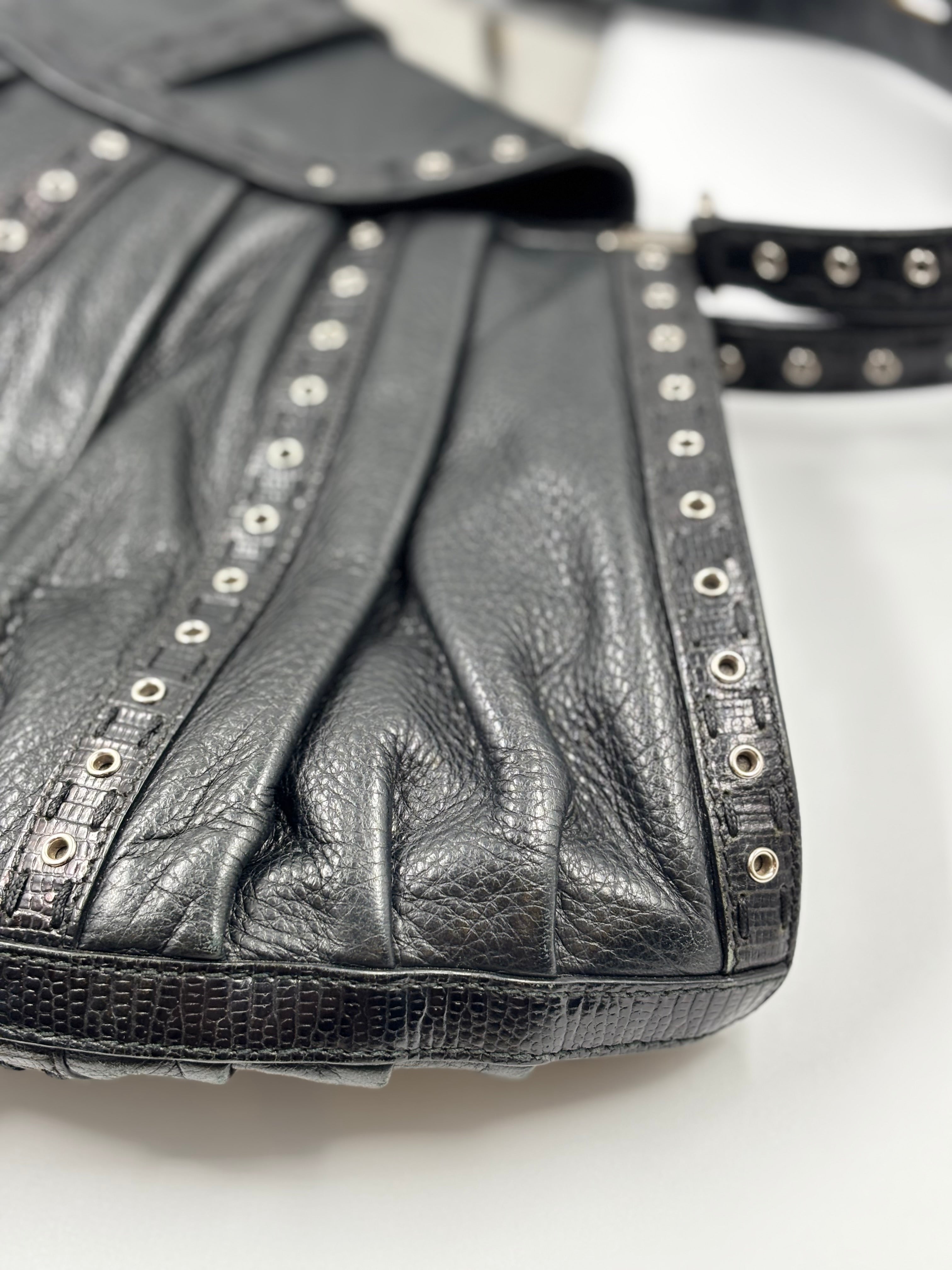 Christian Dior Buckled Eyelet Shoulder Bag
