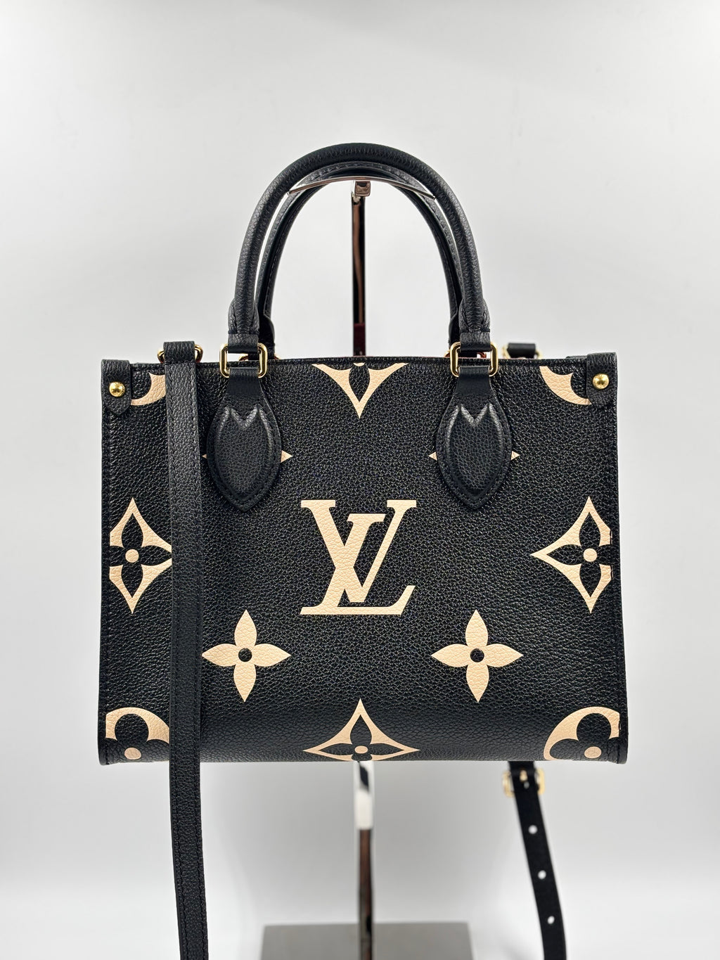LV Bicolor Black/ Cream Monogram Giant Empreinte Leather OTG PM Tote Bag