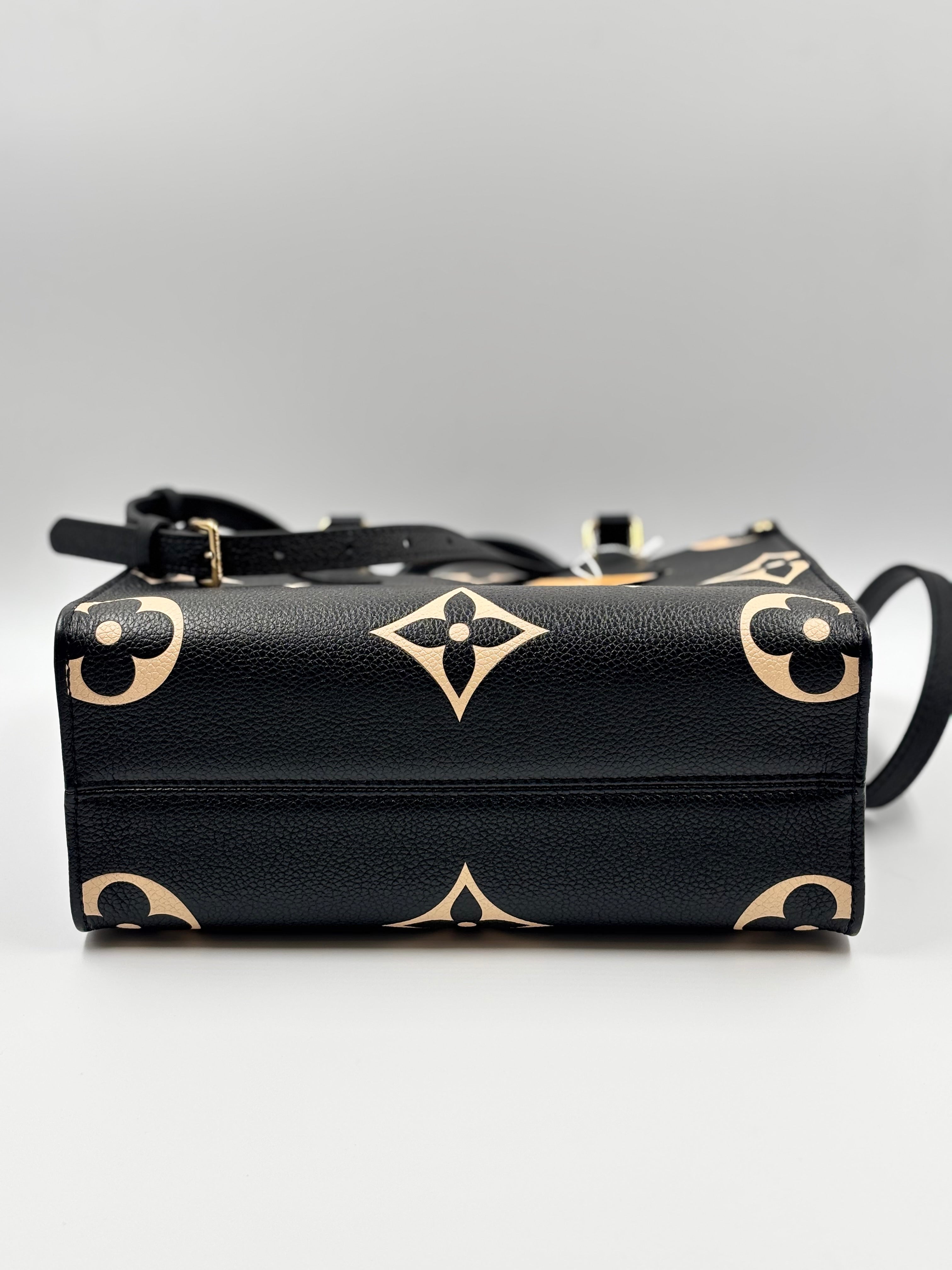 LV Bicolor Black/ Cream Monogram Giant Empreinte Leather OTG PM Tote Bag