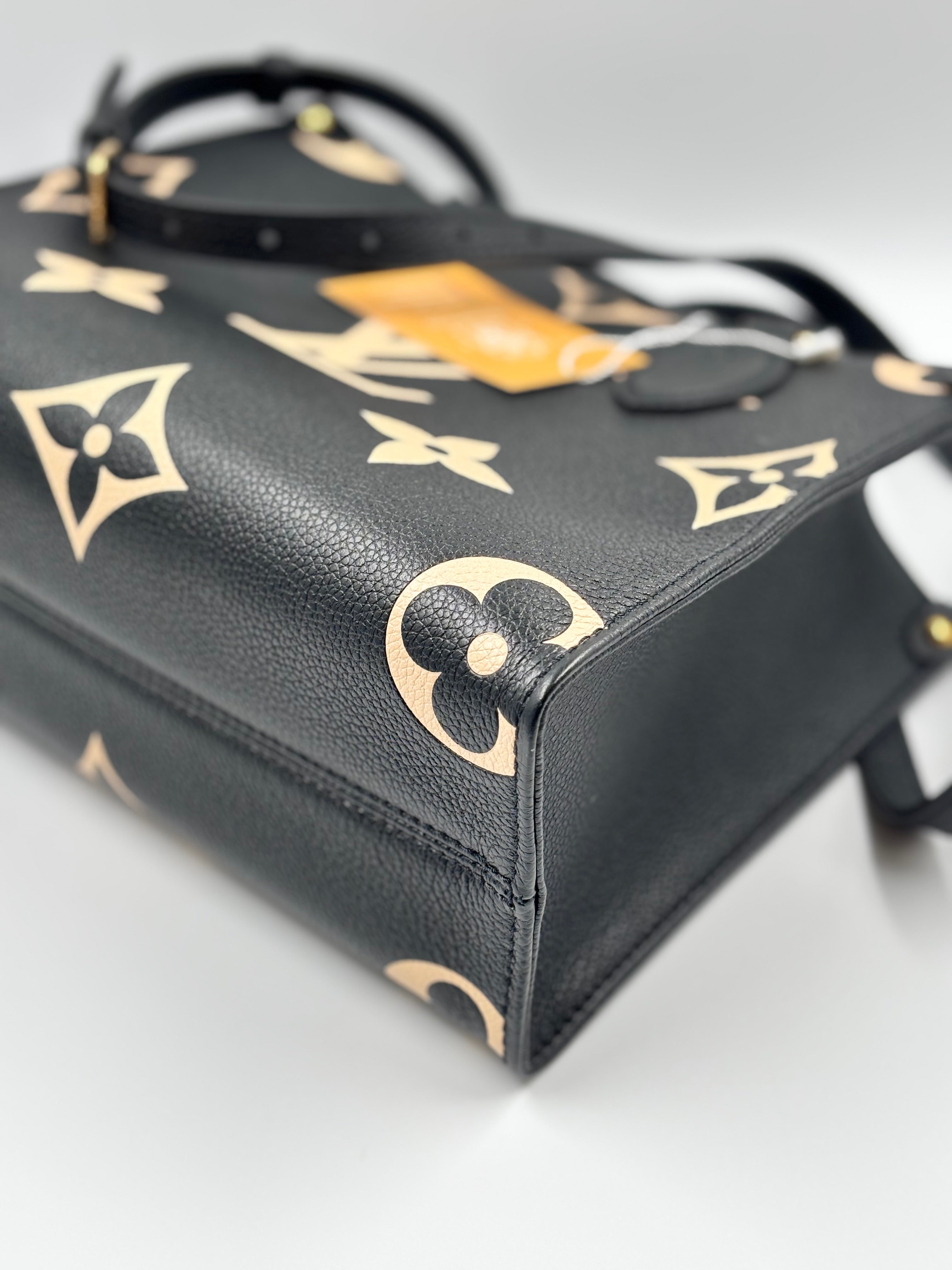 LV Bicolor Black/ Cream Monogram Giant Empreinte Leather OTG PM Tote Bag