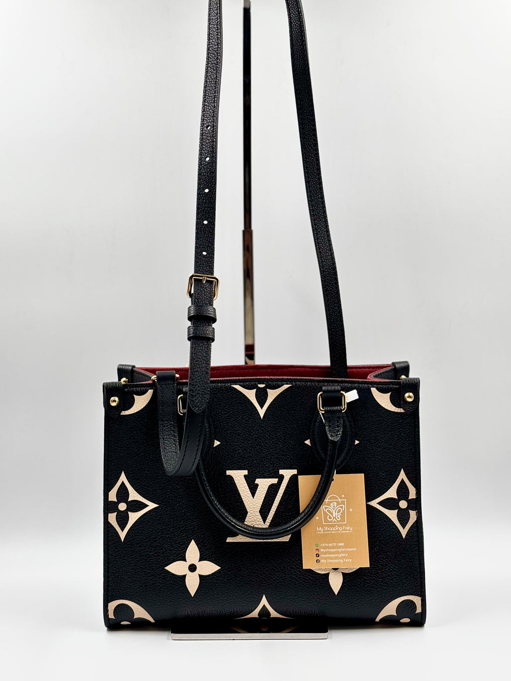 LV Bicolor Black/ Cream Monogram Giant Empreinte Leather OTG PM Tote Bag