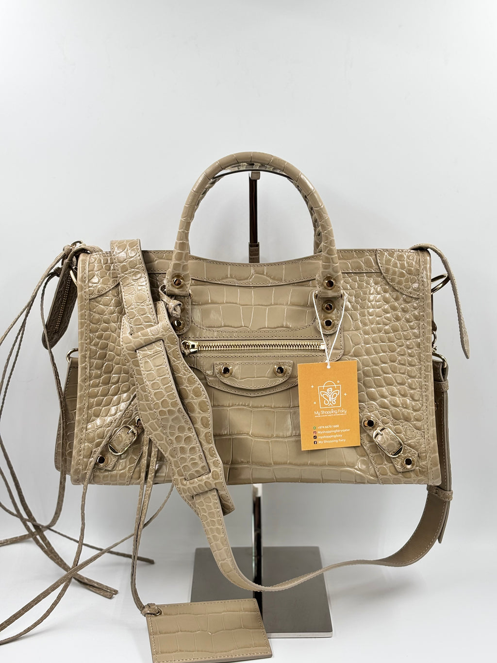 Balenciaga Croc Embossed Small  City