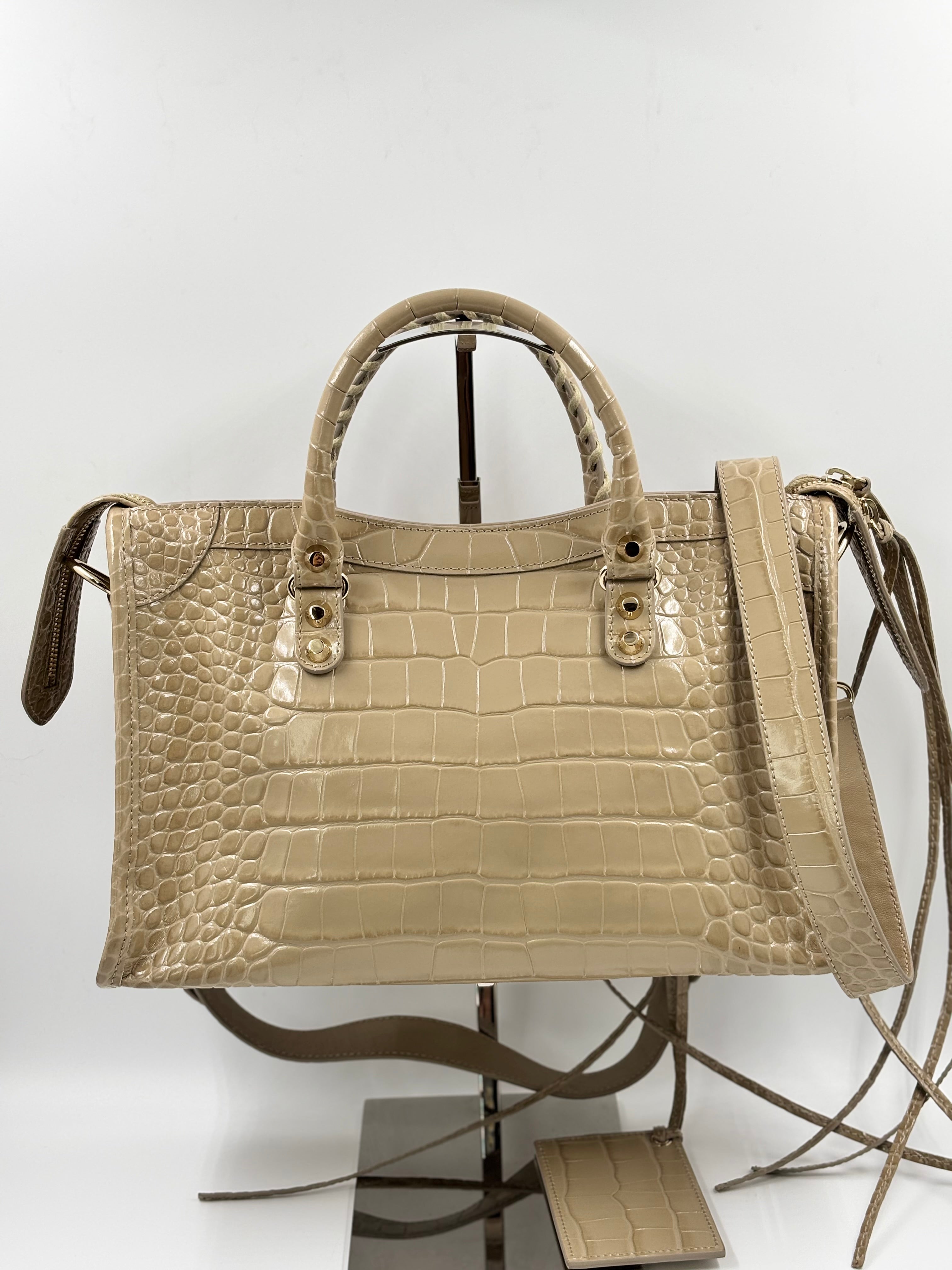 Balenciaga Croc Embossed Small  City
