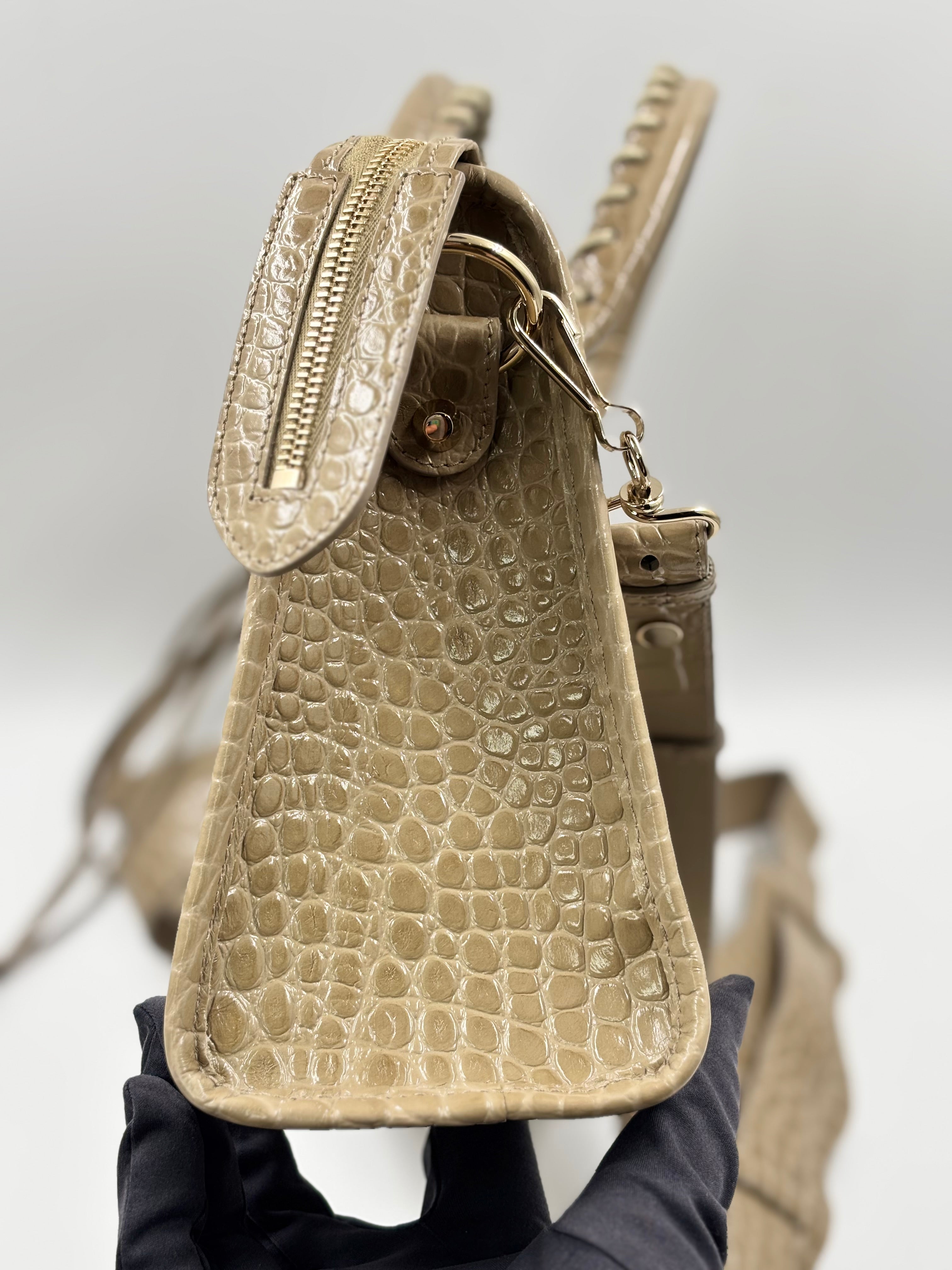 Balenciaga Croc Embossed Small  City