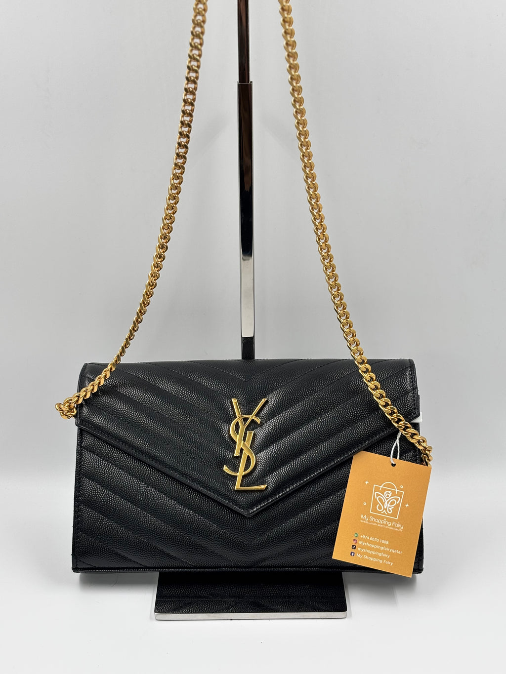 Saint Laurent  Cassandre Envelope Chain Wallet