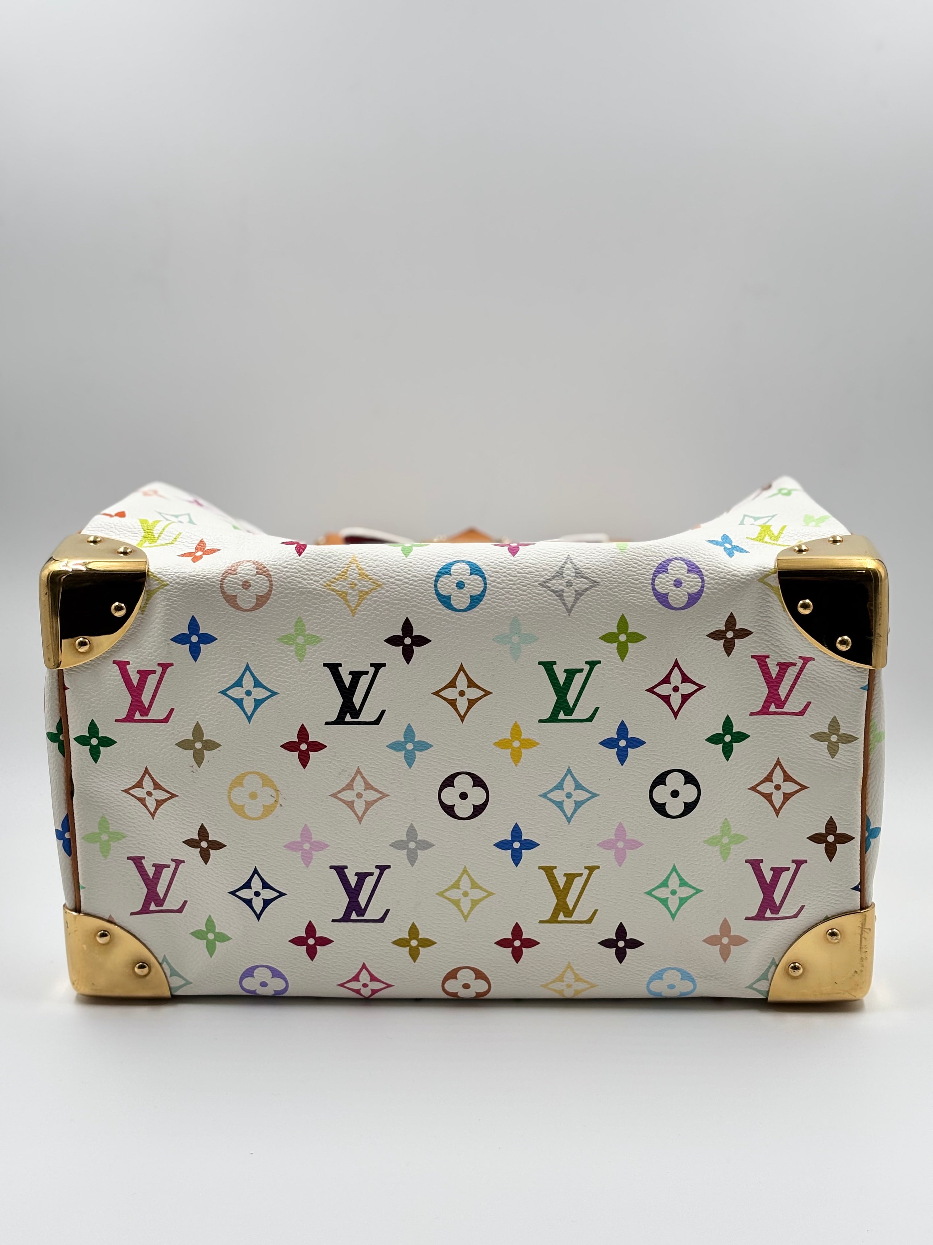 LV White Monogram Multicolor Speedy 30 Bag