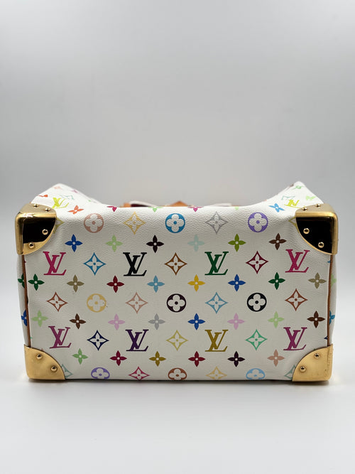 LV White Monogram Multicolor Speedy 30 Bag