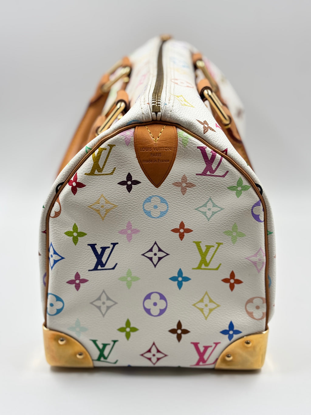 LV White Monogram Multicolor Speedy 30 Bag