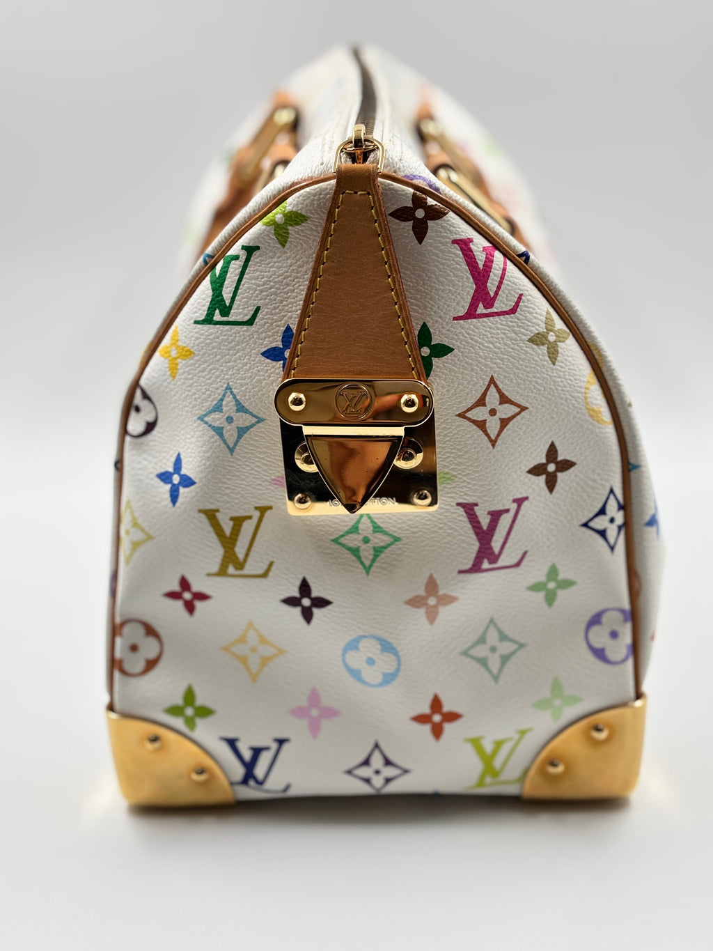 LV White Monogram Multicolor Speedy 30 Bag